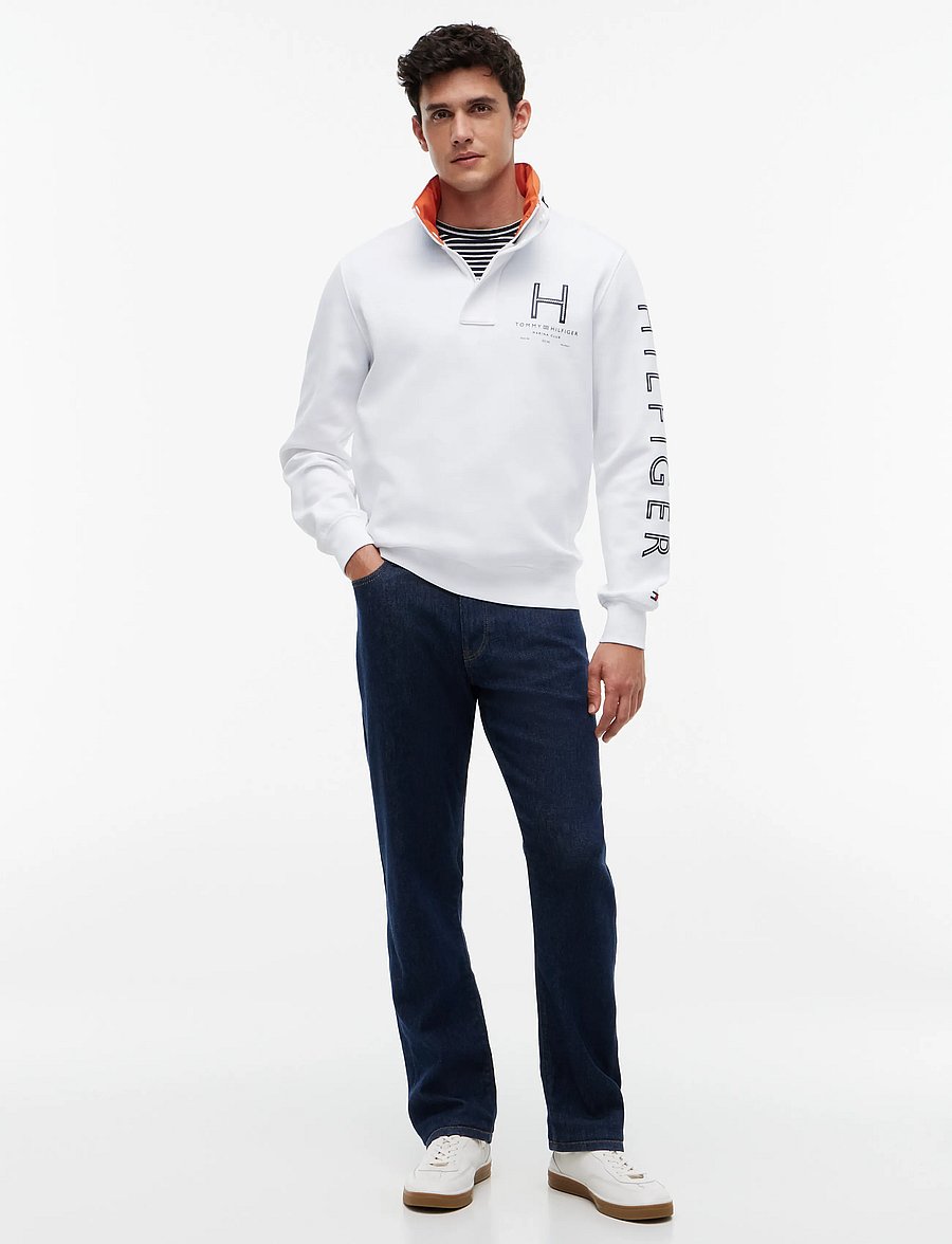 Tommy Hilfiger - SAIL MIX MEDIA 1/4 ZIP - sweatshirts - white - 4