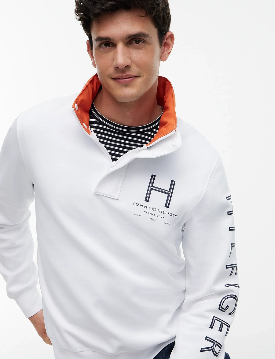 Tommy Hilfiger - SAIL MIX MEDIA 1/4 ZIP - sweatshirts - white - 5