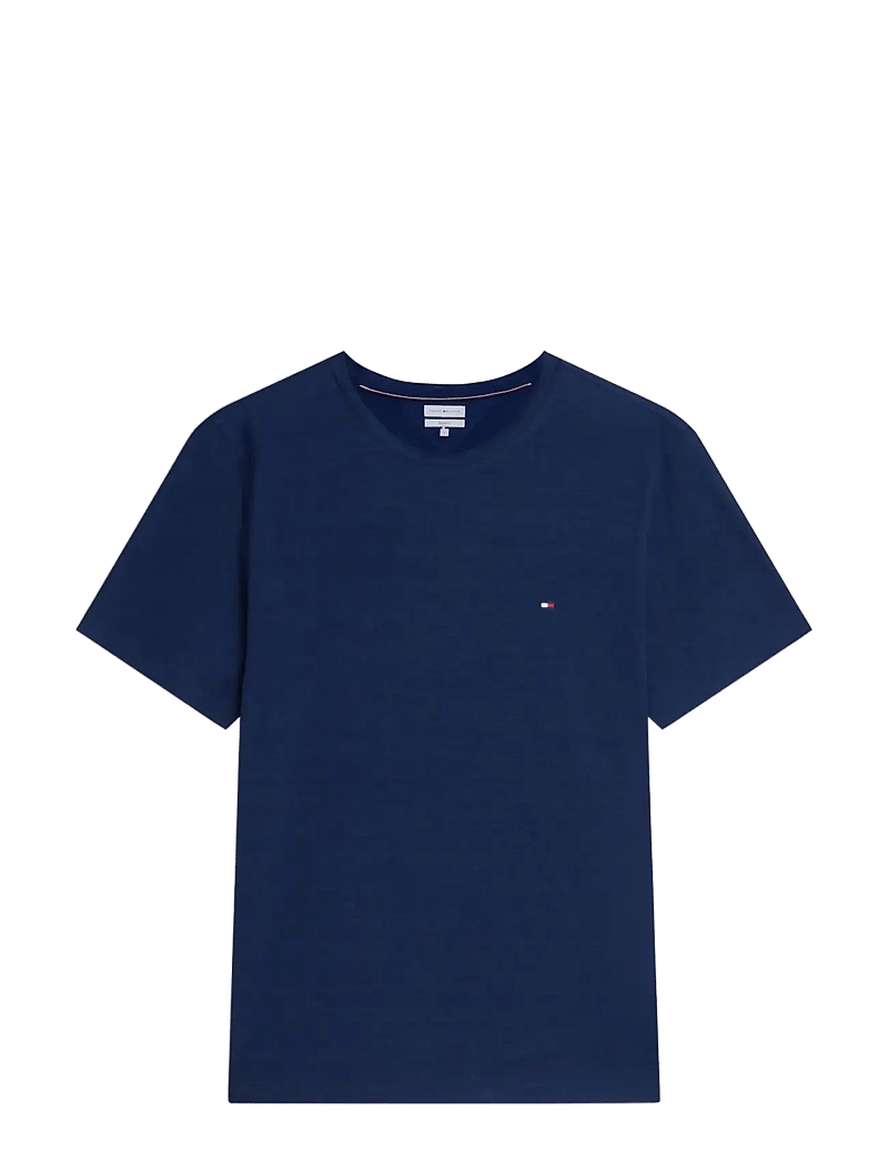 Tommy Hilfiger - LINEN REGULAR TEE - kortærmede t-shirts - carbon navy - 1