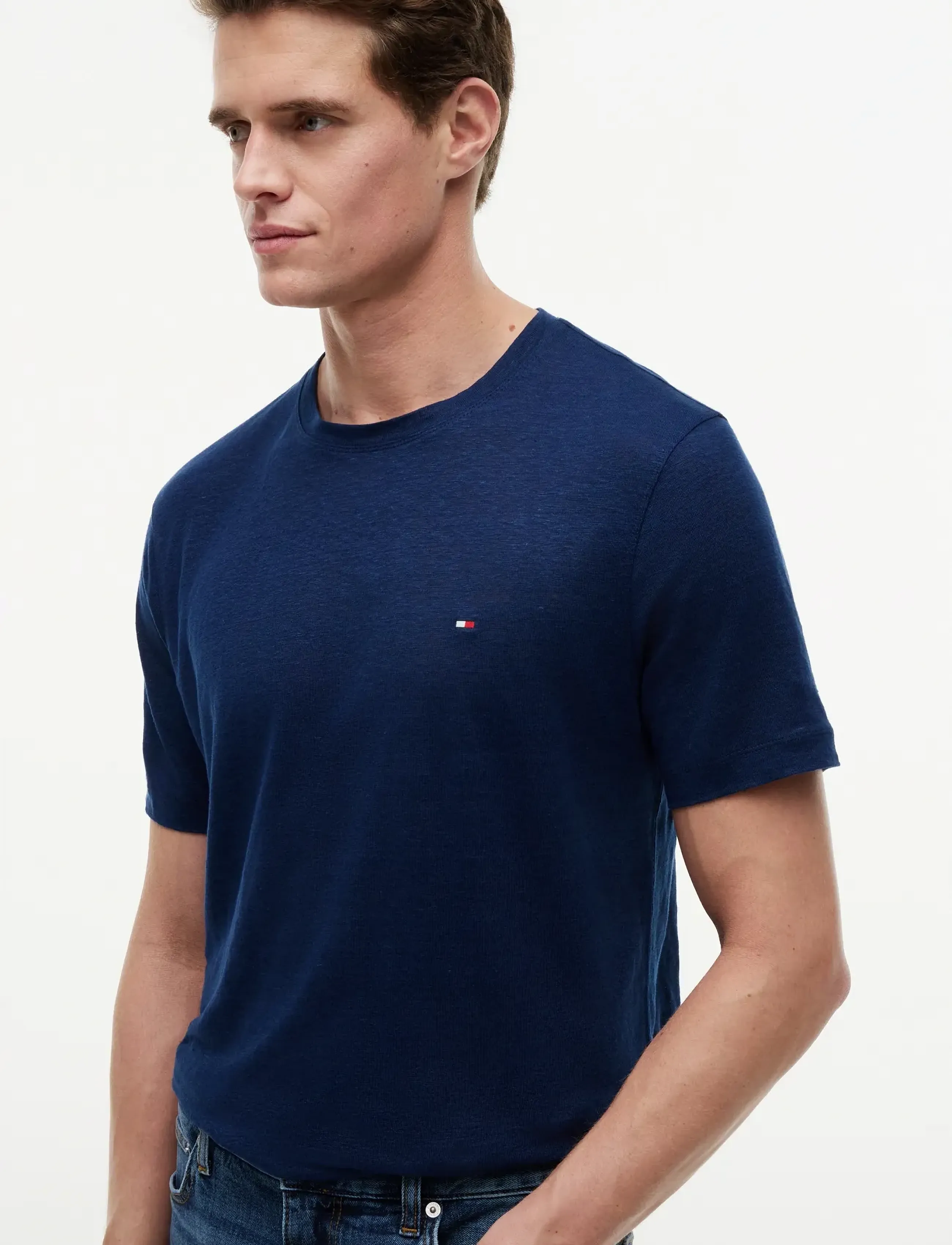 Tommy Hilfiger - LINEN REGULAR TEE - lühikeste varrukatega t-särgid - carbon navy - 3