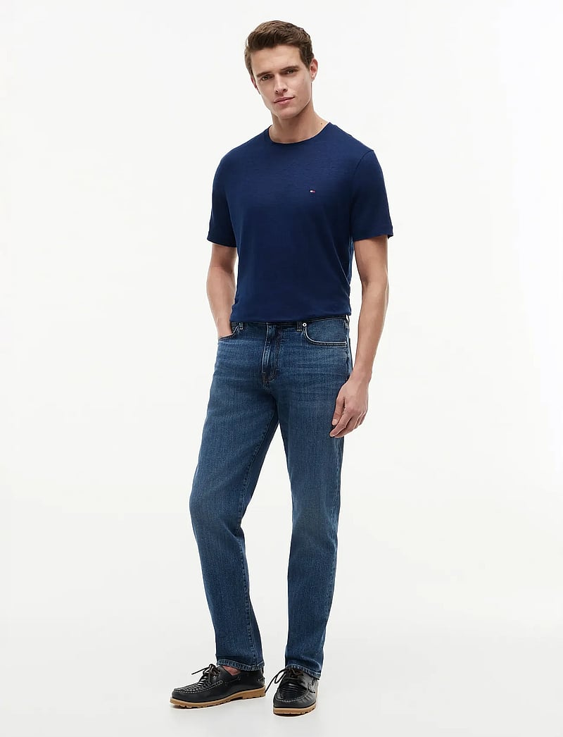 Tommy Hilfiger - LINEN REGULAR TEE - kortærmede t-shirts - carbon navy - 4