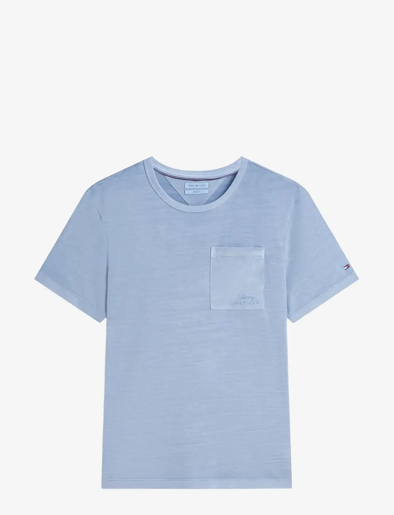 Tommy Hilfiger - GARMENT DYE POCKET REGULAR TEE - kortærmede t-shirts - brisk blue - 1