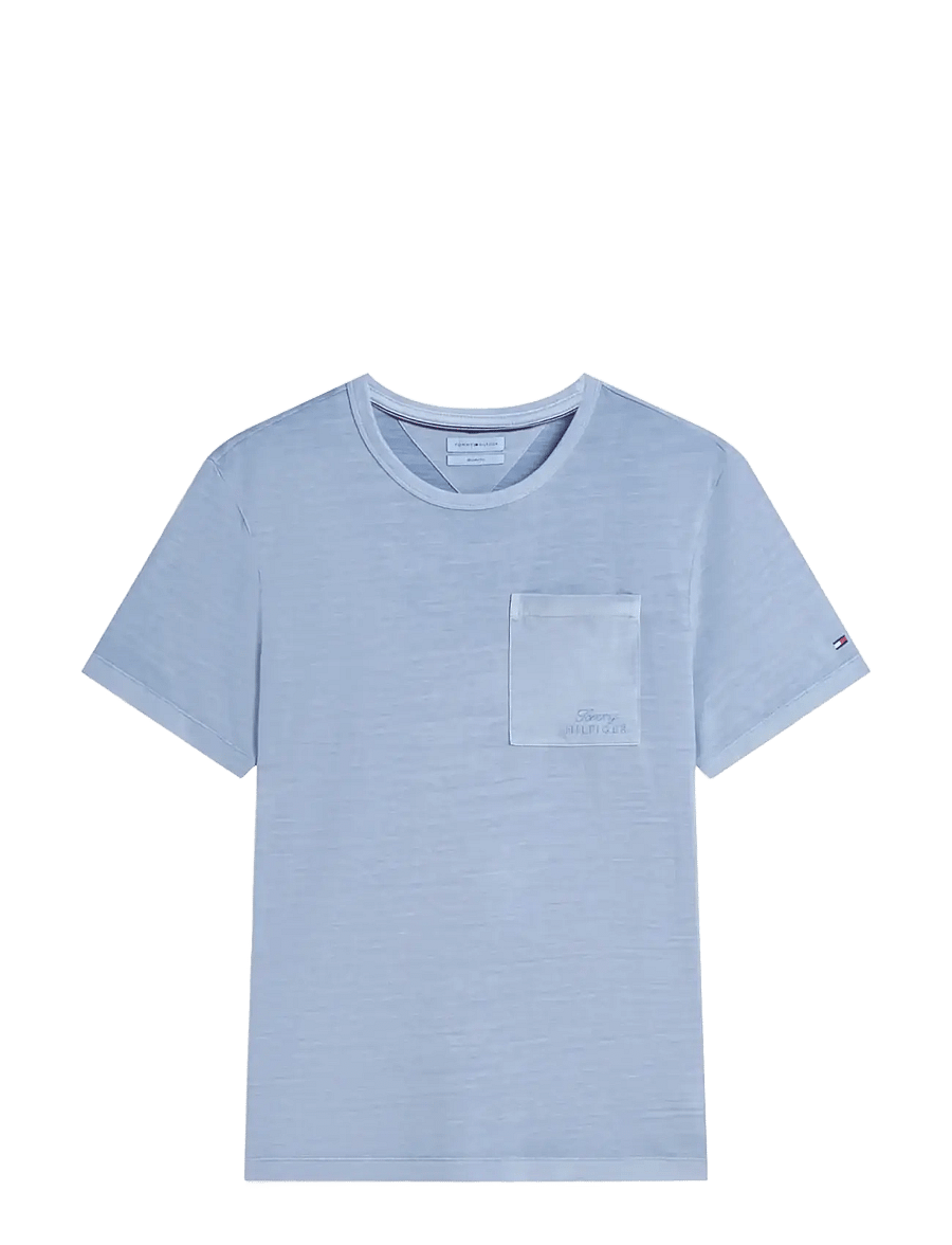Tommy Hilfiger - GARMENT DYE POCKET REGULAR TEE - lühikeste varrukatega t-särgid - brisk blue - 1