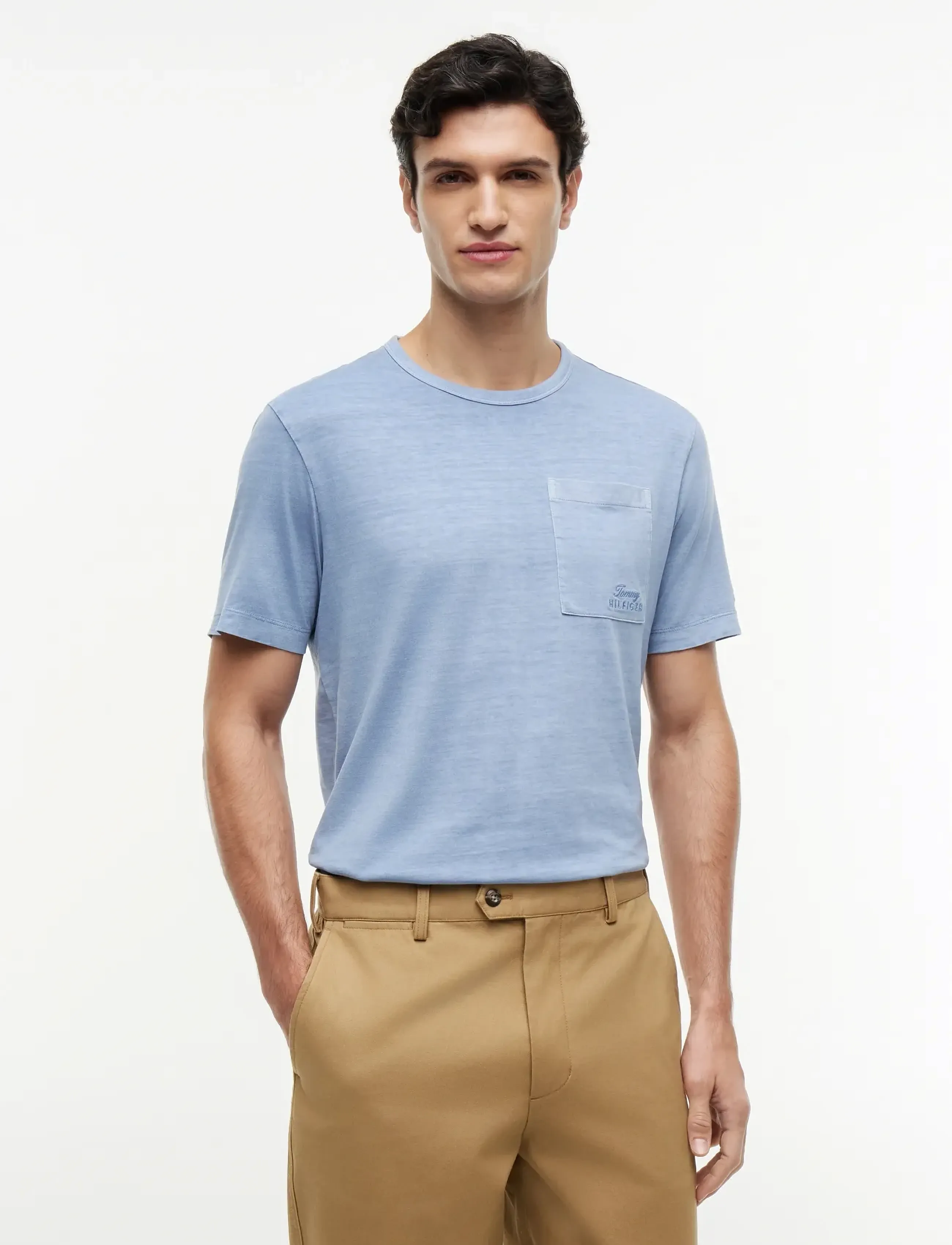Tommy Hilfiger GARMENT DYE POCKET REGULAR TEE - Riided - BRISK BLUE / blue
