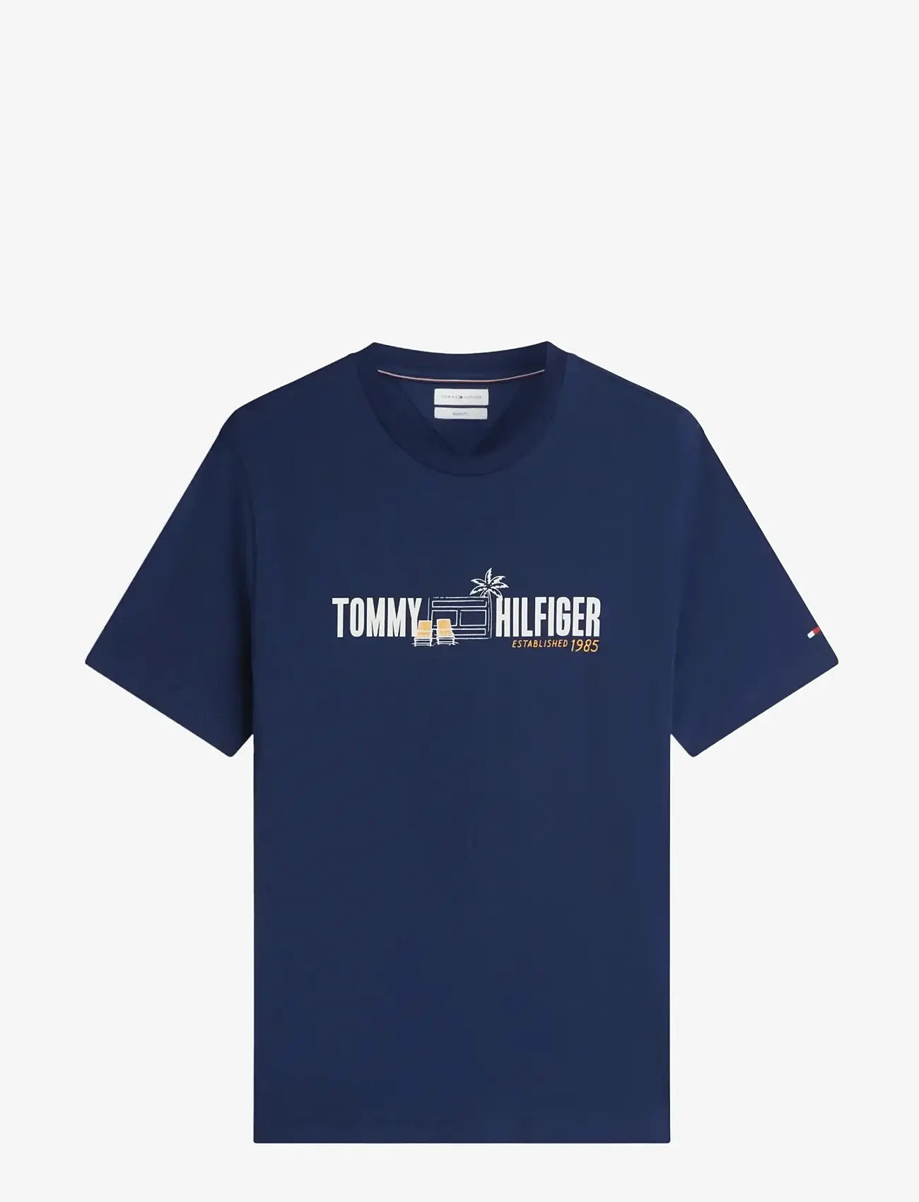 Tommy Hilfiger - SUMMER CHEST GRAPHIC REGULAR TEE - kortærmede t-shirts - carbon navy - 1
