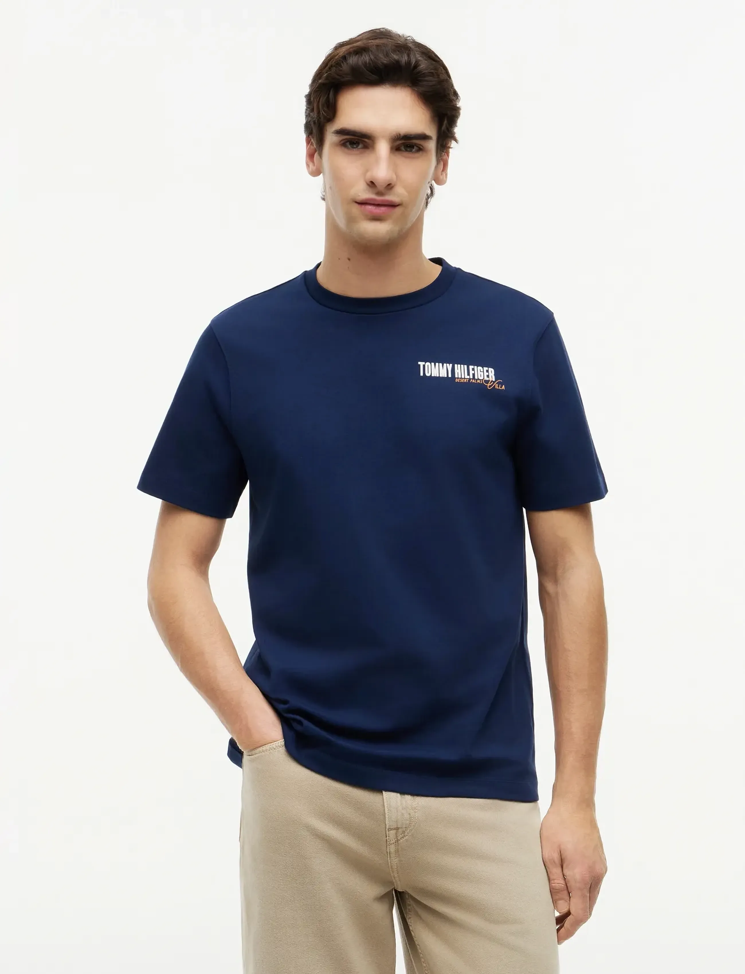 Tommy Hilfiger Summer Back Graphic Regular Tee, Grafisk T-Shirt, Navy, Str: L