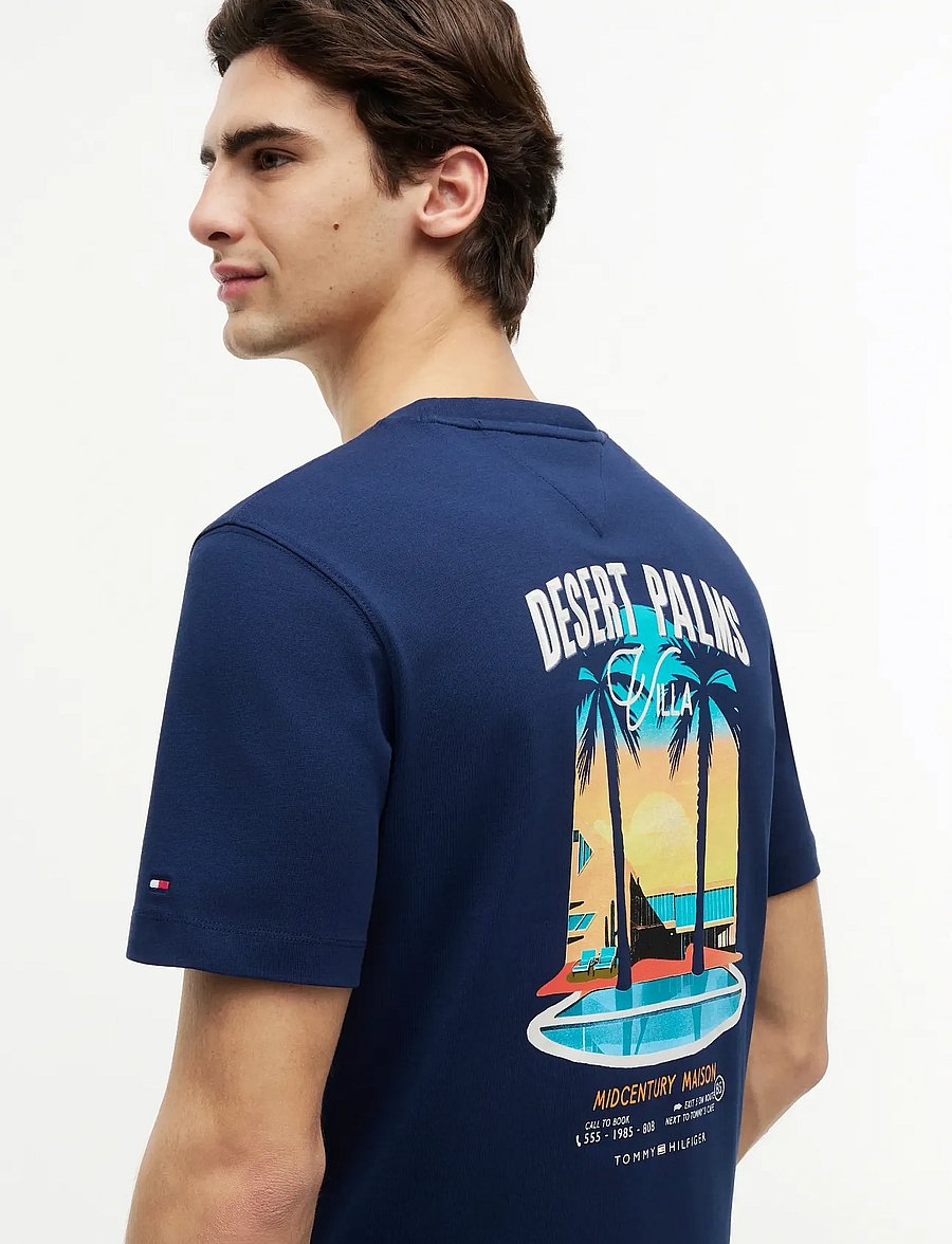 Tommy Hilfiger - SUMMER BACK GRAPHIC REGULAR TEE - kurzärmelige t-shirts - carbon navy - 3