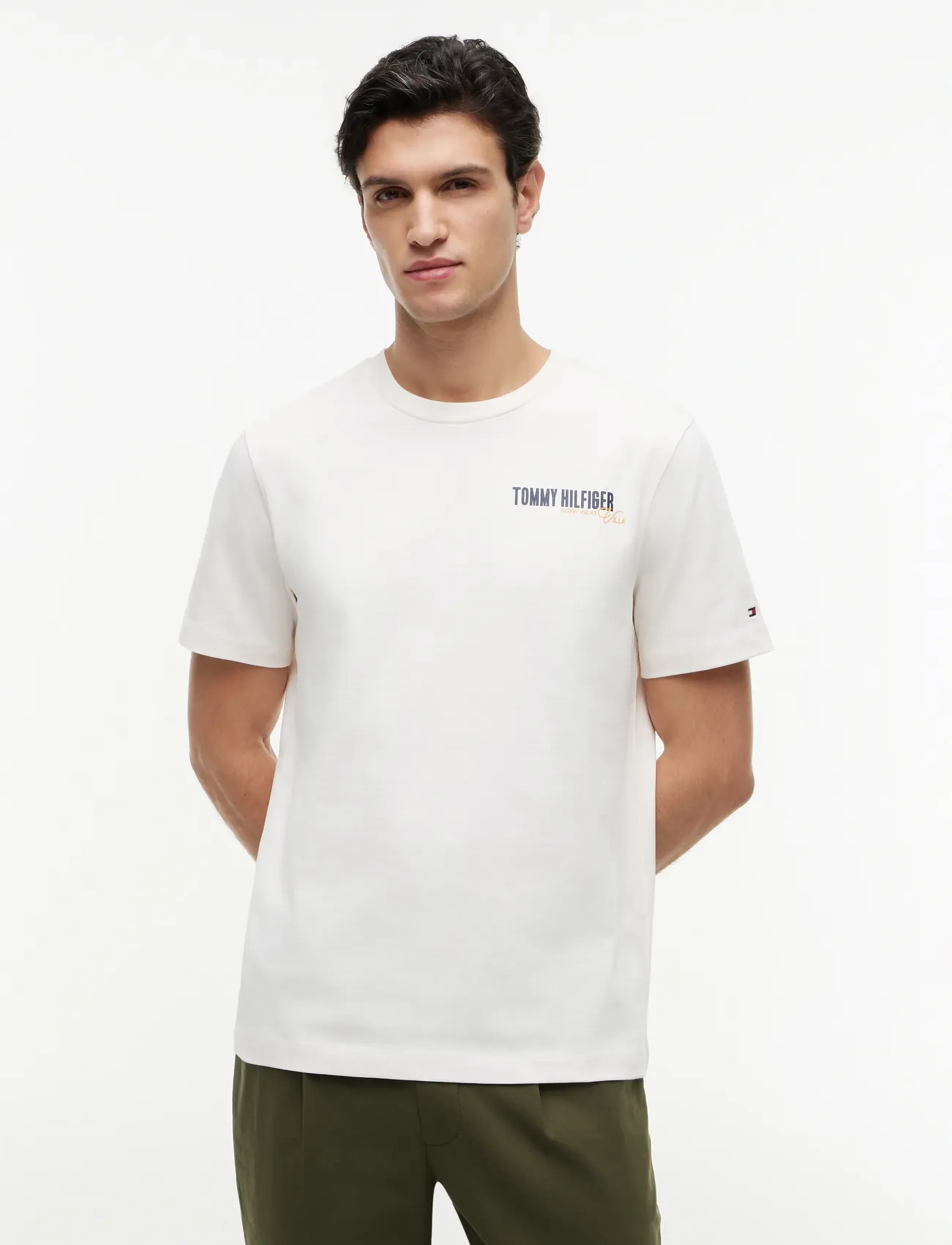 Tommy Hilfiger Summer Back Graphic Regular Tee, Grafisk T-Shirt, Cream, Str: XL