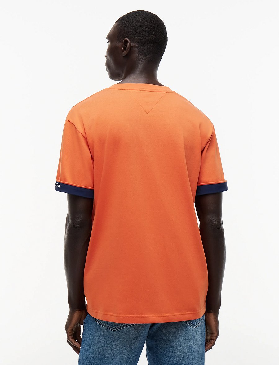 Tommy Hilfiger - SAIL MIX MEDIA CUFF REGULAR TEE - lühikeste varrukatega t-särgid - brilliant orange - 2