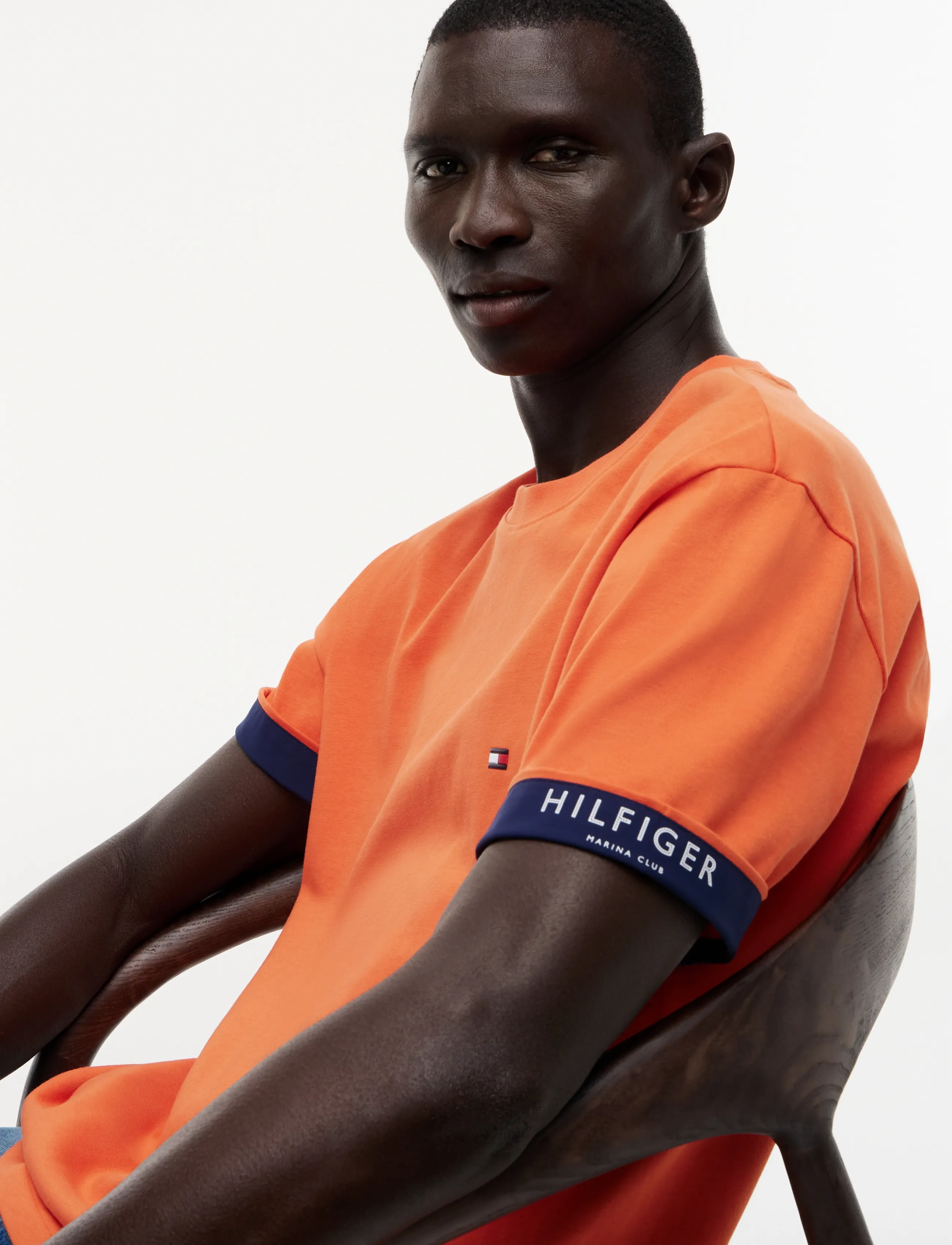 Tommy Hilfiger - SAIL MIX MEDIA CUFF REGULAR TEE - lühikeste varrukatega t-särgid - brilliant orange - 3
