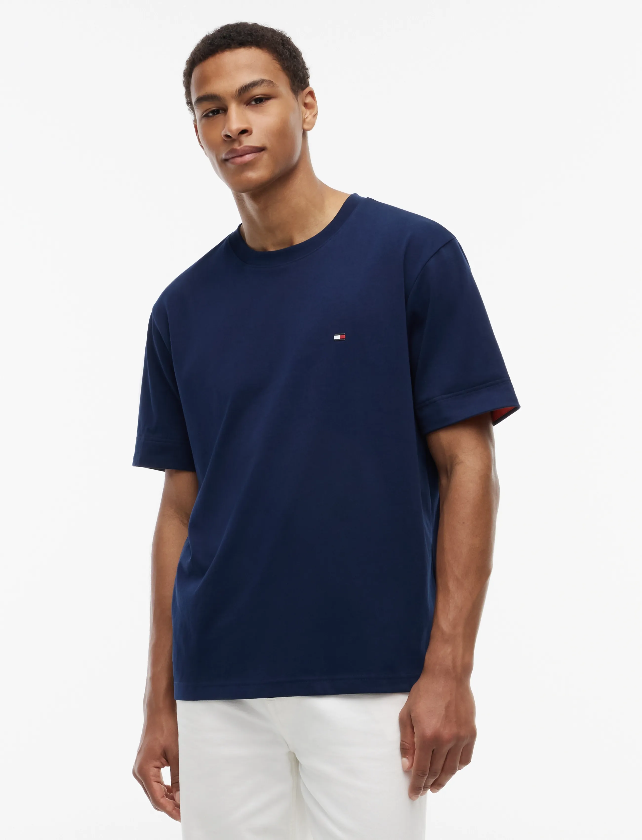 Tommy Hilfiger SAIL MIX MEDIA CUFF REGULAR TEE - Inspiration - CARBON NAVY / navy