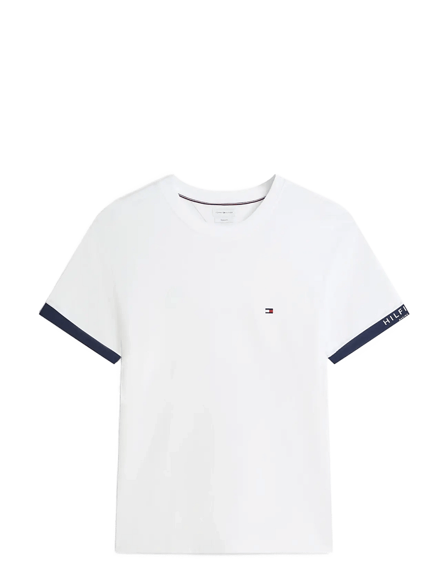 Tommy Hilfiger - SAIL MIX MEDIA CUFF REGULAR TEE - lühikeste varrukatega t-särgid - white - 1