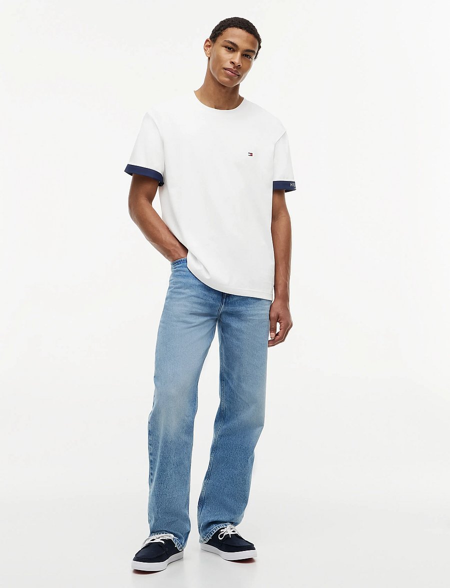 Tommy Hilfiger - SAIL MIX MEDIA CUFF REGULAR TEE - lühikeste varrukatega t-särgid - white - 4