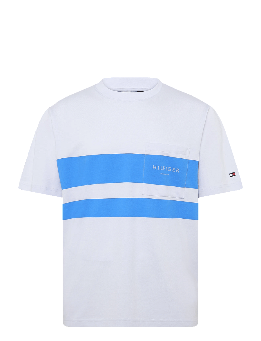 Tommy Hilfiger - SAIL COLORBLOCK RELAXED TEE - kurzärmelige t-shirts - white - 0