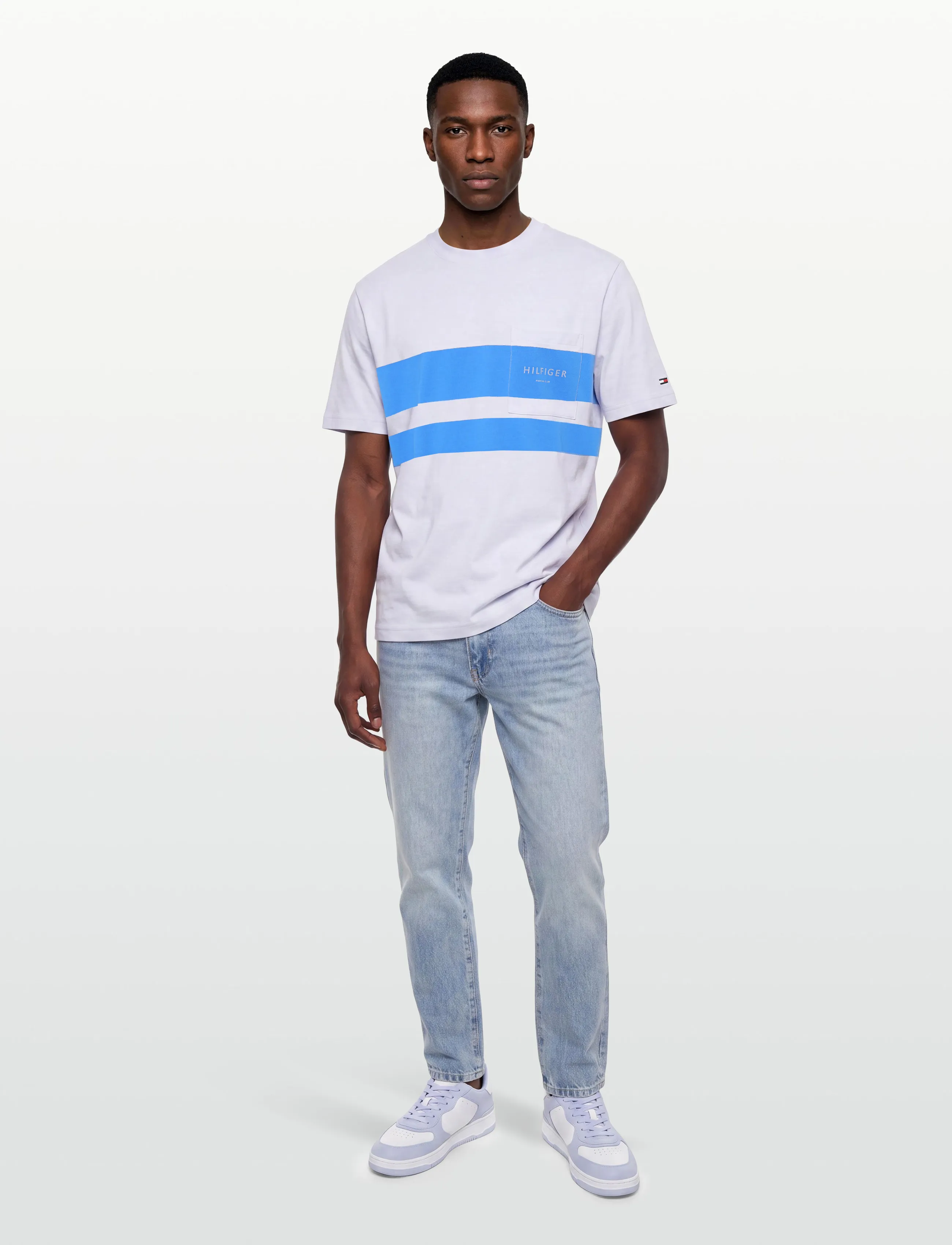 Tommy Hilfiger SAIL COLORBLOCK RELAXED TEE - Tommy Hilfiger - WHITE / white