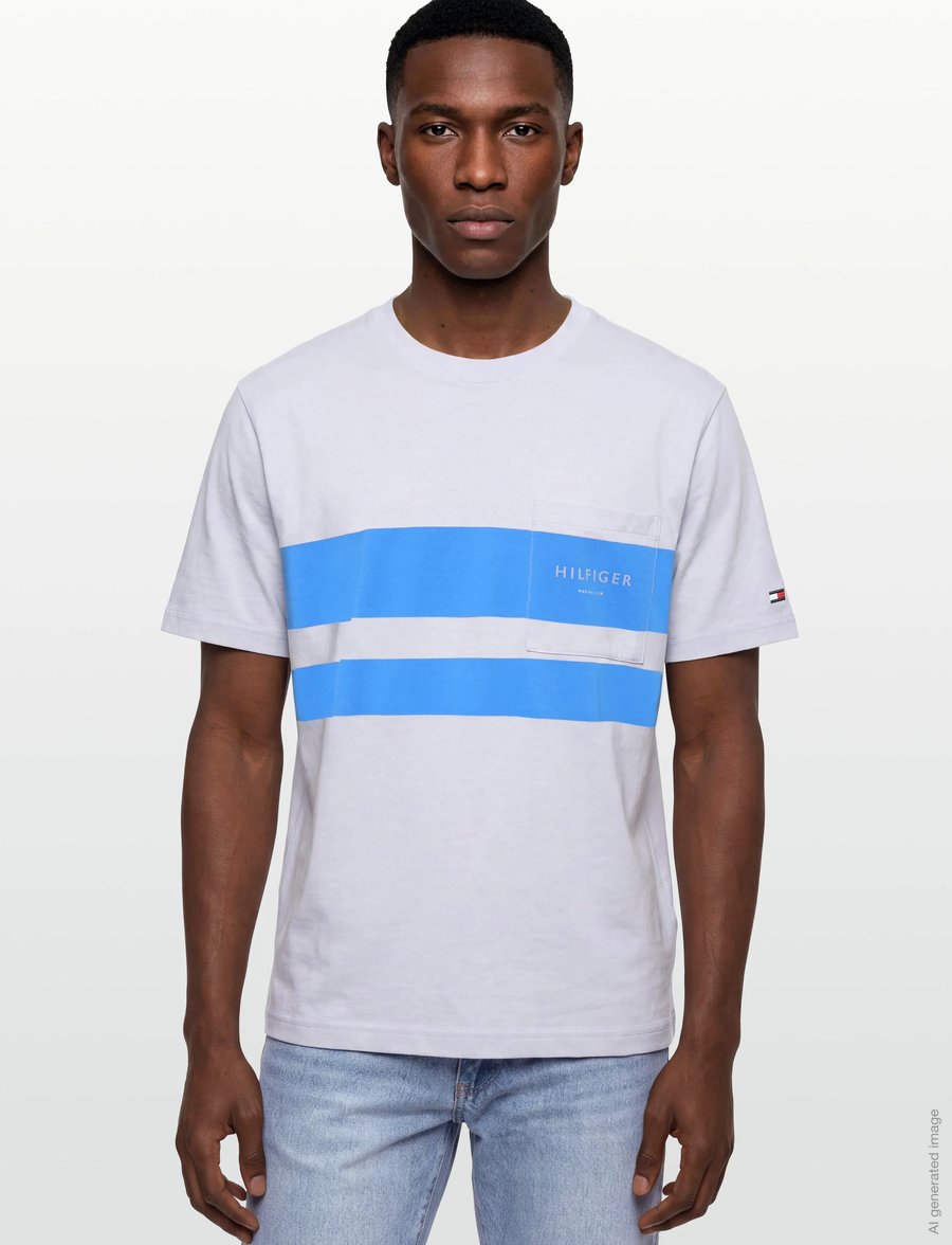 Tommy Hilfiger - SAIL COLORBLOCK RELAXED TEE - kortærmede t-shirts - white - 3