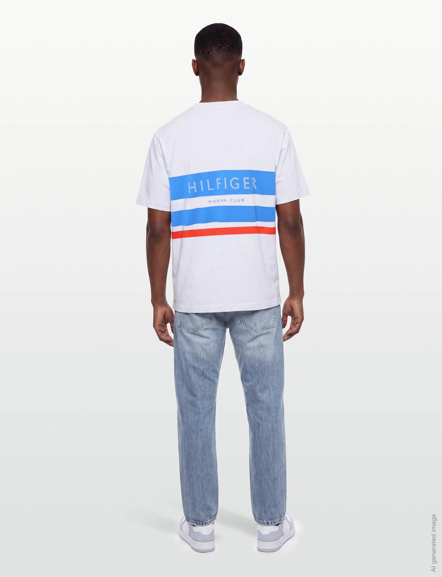 Tommy Hilfiger - SAIL COLORBLOCK RELAXED TEE - kortærmede t-shirts - white - 4