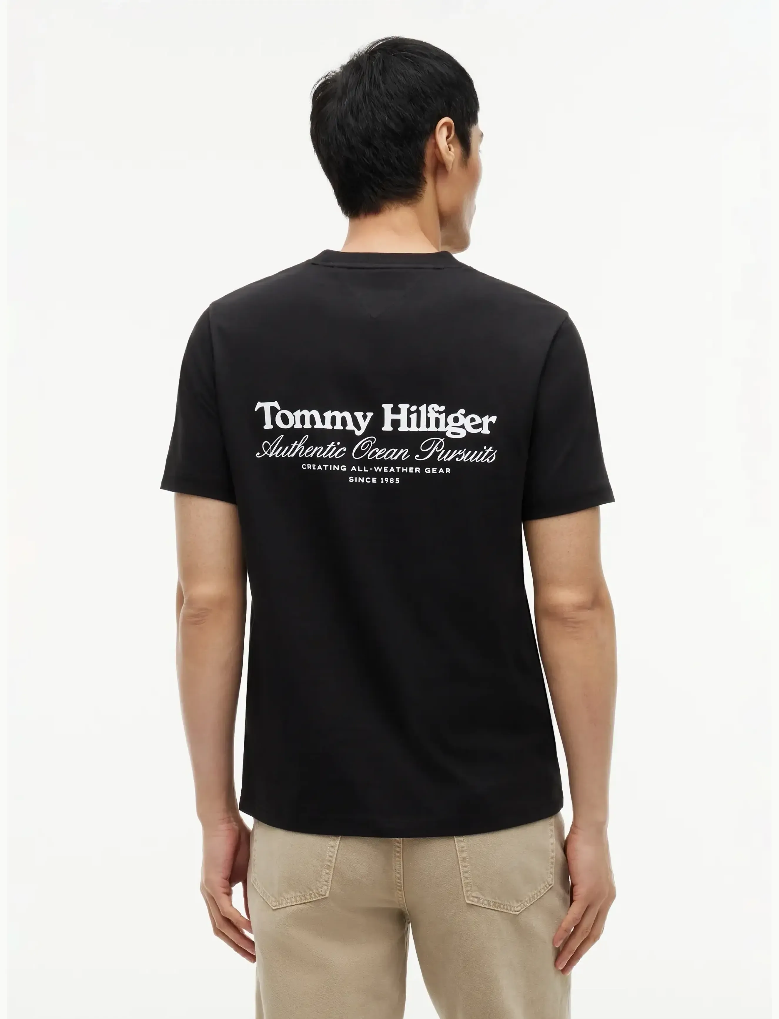 Tommy Hilfiger - NAUTICAL BACK GRAPHIC REG TEE - kortärmade t-shirts - black - 2
