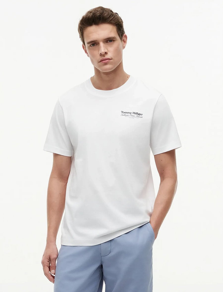 Tommy Hilfiger - NAUTICAL BACK GRAPHIC REG TEE - short-sleeved t-shirts - white - 0
