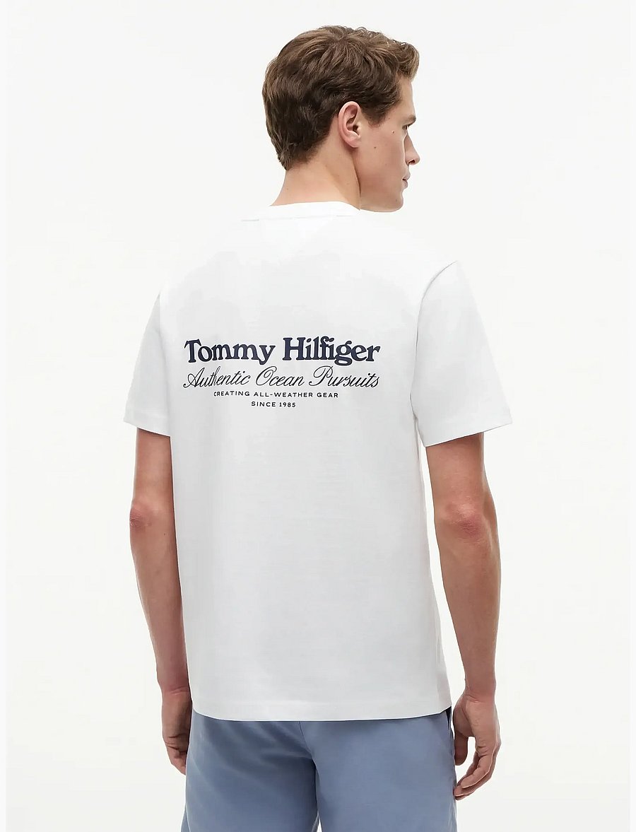 Tommy Hilfiger - NAUTICAL BACK GRAPHIC REG TEE - short-sleeved t-shirts - white - 2
