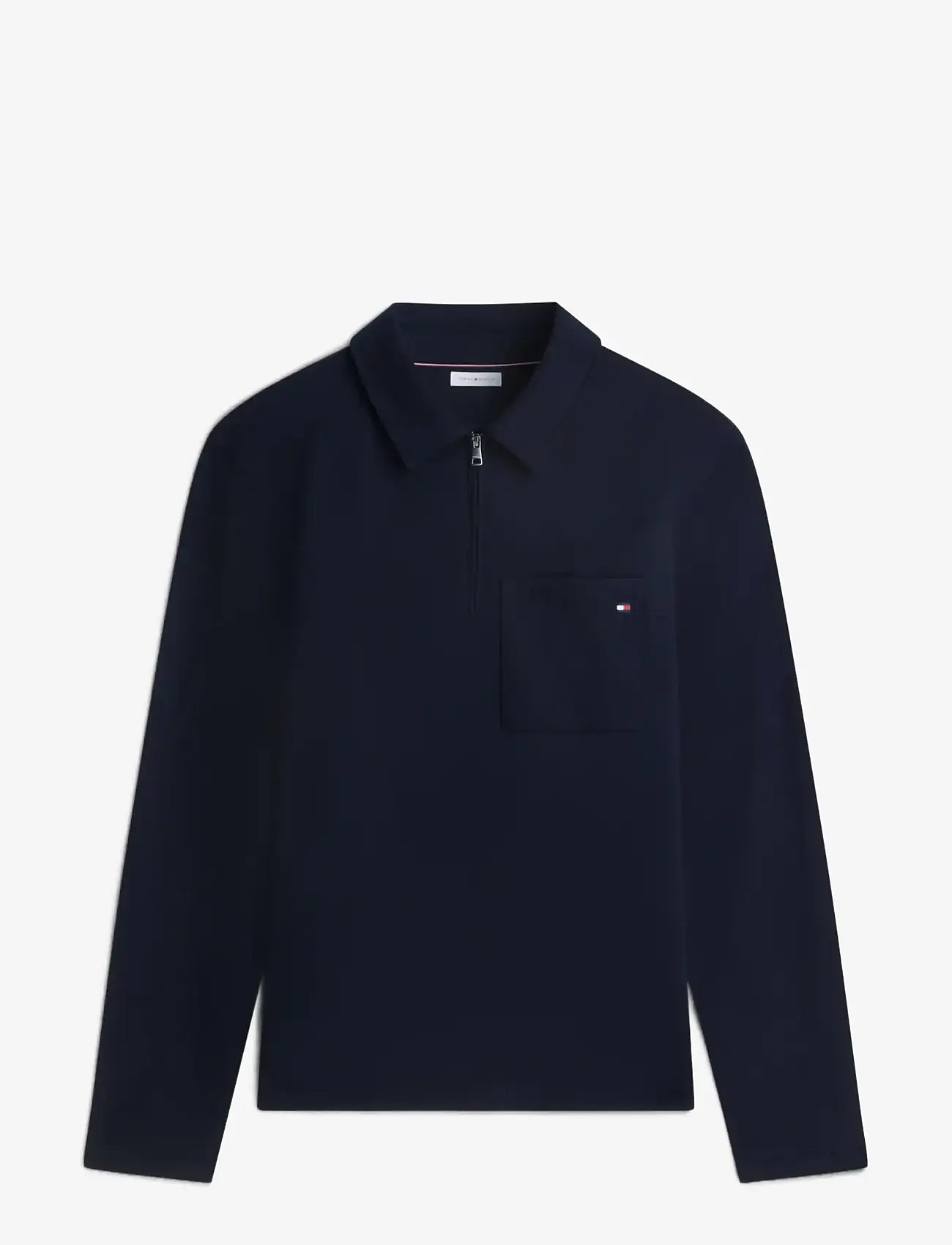 Tommy Hilfiger - ESSENTIAL TERRY POCKET 1/4 ZIP - poloer i strik med lange ærmer - desert sky - 1