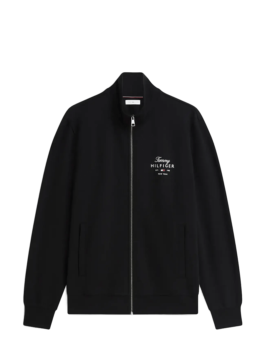Tommy Hilfiger - SCRIPT STACK FZ STAND COLLAR - sweatshirts - black - 1