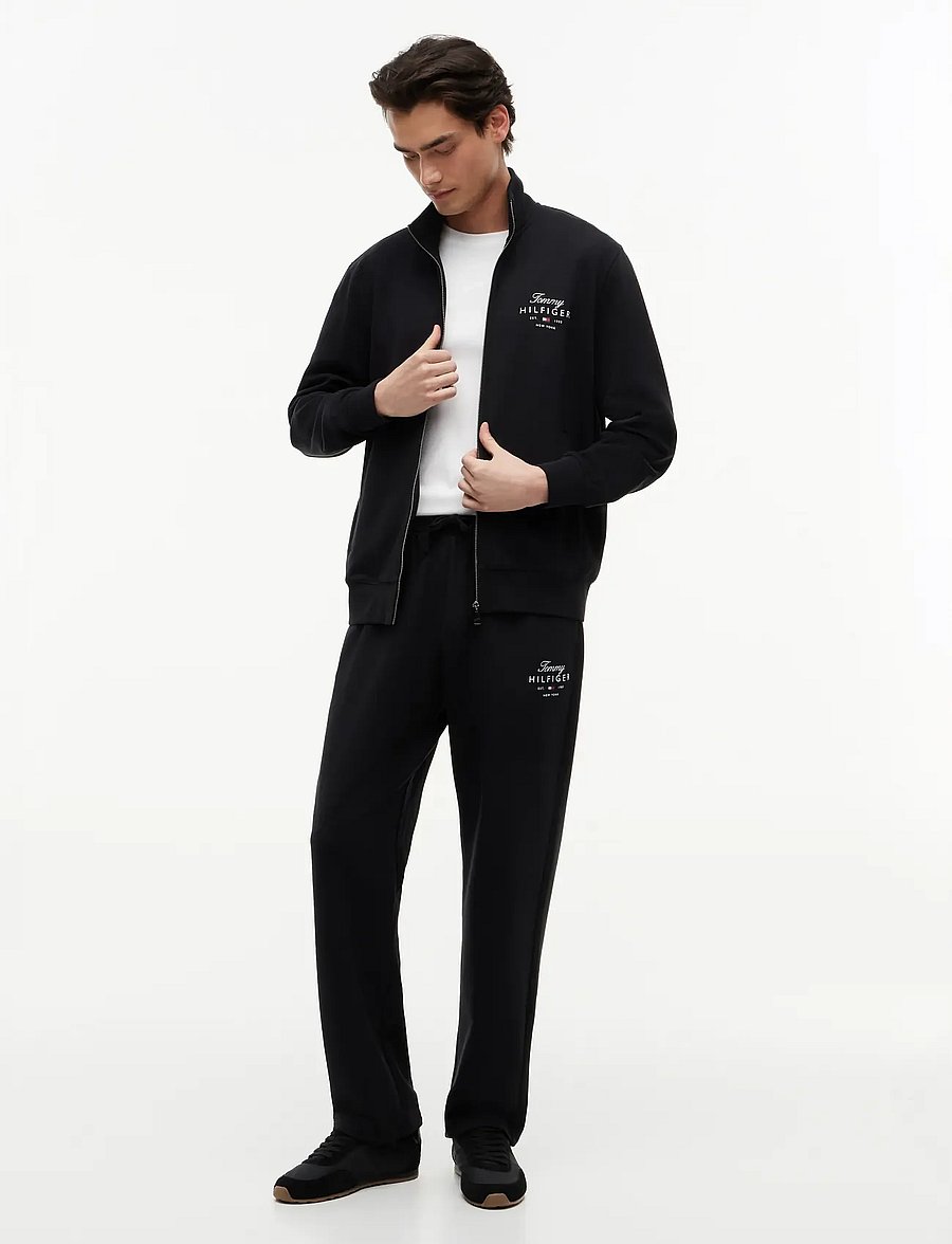 Tommy Hilfiger - SCRIPT STACK FZ STAND COLLAR - sweatshirts - black - 4