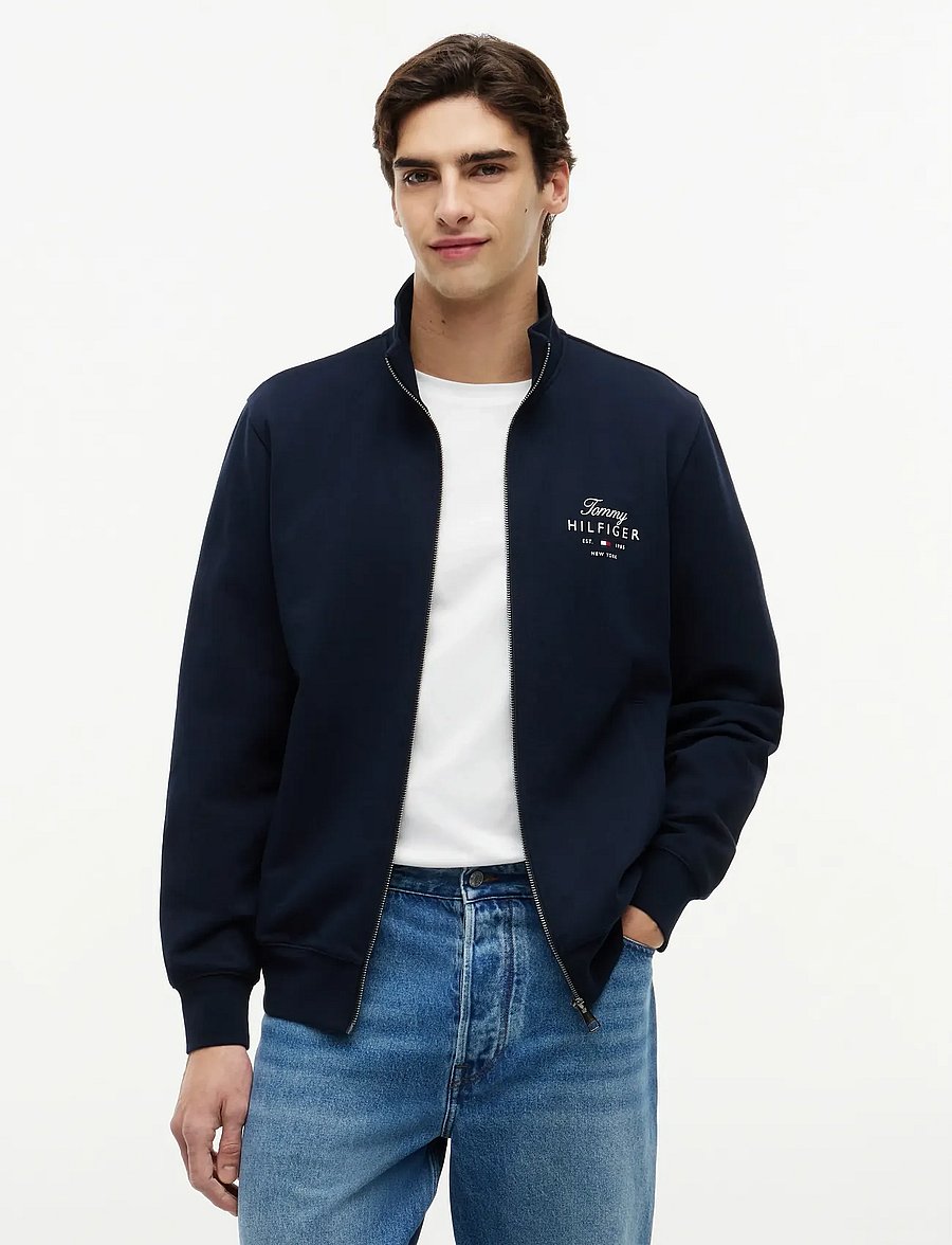 Tommy Hilfiger - SCRIPT STACK FZ STAND COLLAR - shop by occasion - desert sky - 0