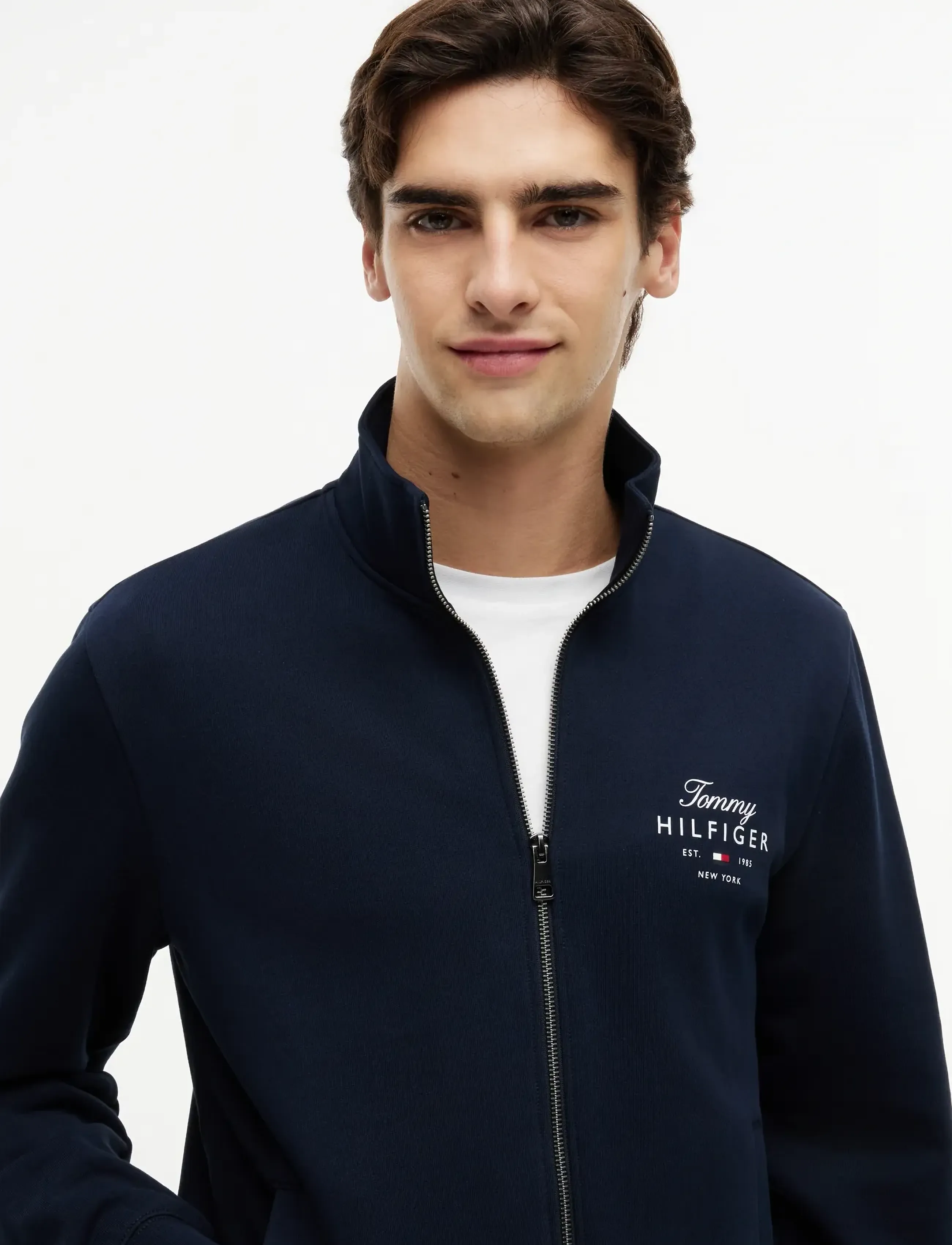 Tommy Hilfiger - SCRIPT STACK FZ STAND COLLAR - shop by occasion - desert sky - 3