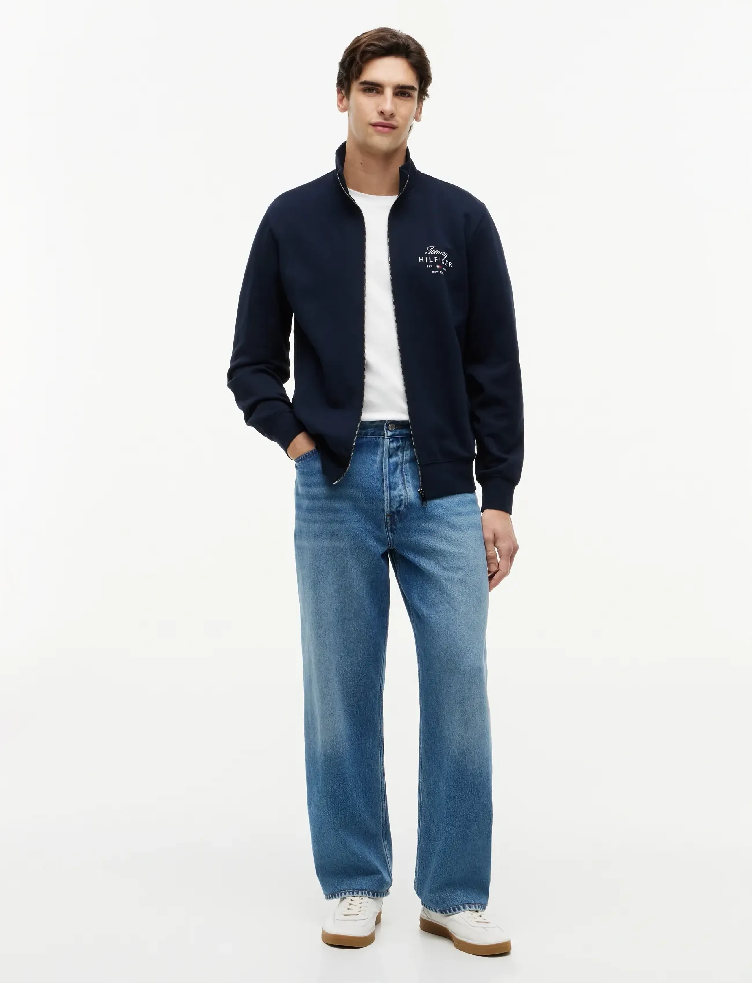 Tommy Hilfiger - SCRIPT STACK FZ STAND COLLAR - shop by occasion - desert sky - 4