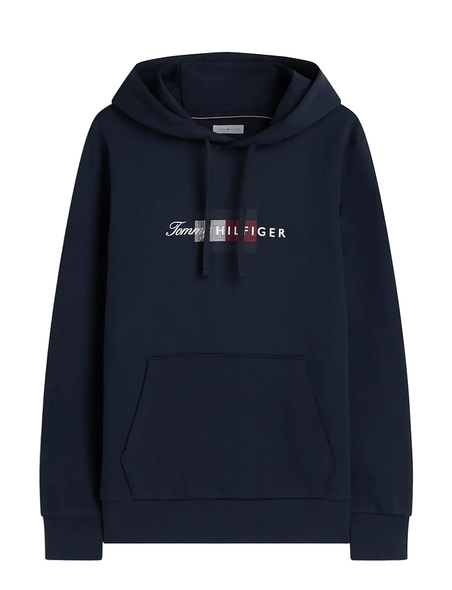 Tommy Hilfiger - SCRIPT FLAG HOODIE - hupparit - desert sky - 1