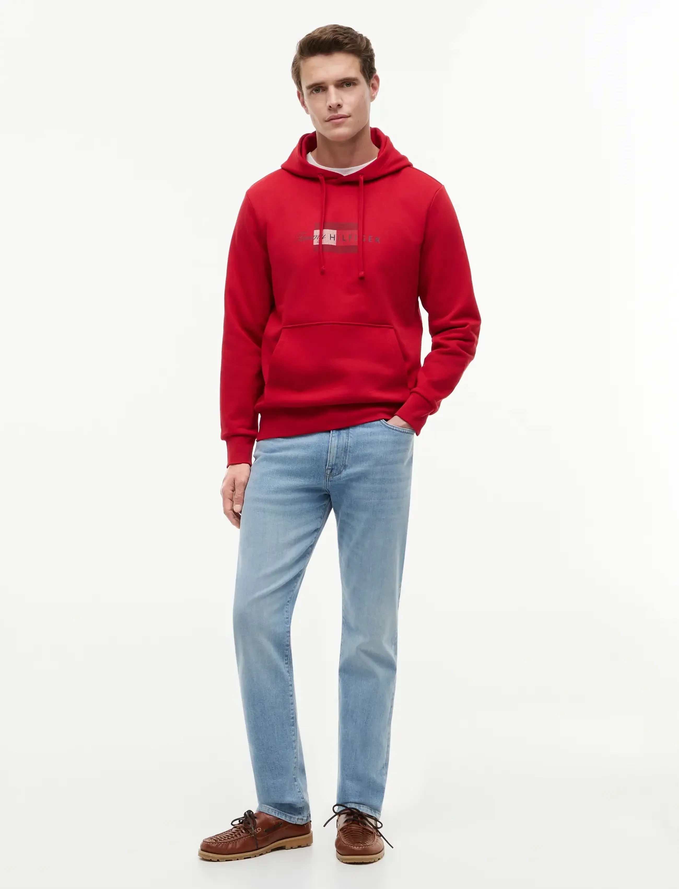 Tommy Hilfiger - SCRIPT FLAG HOODIE - hoodies - medium red - 4