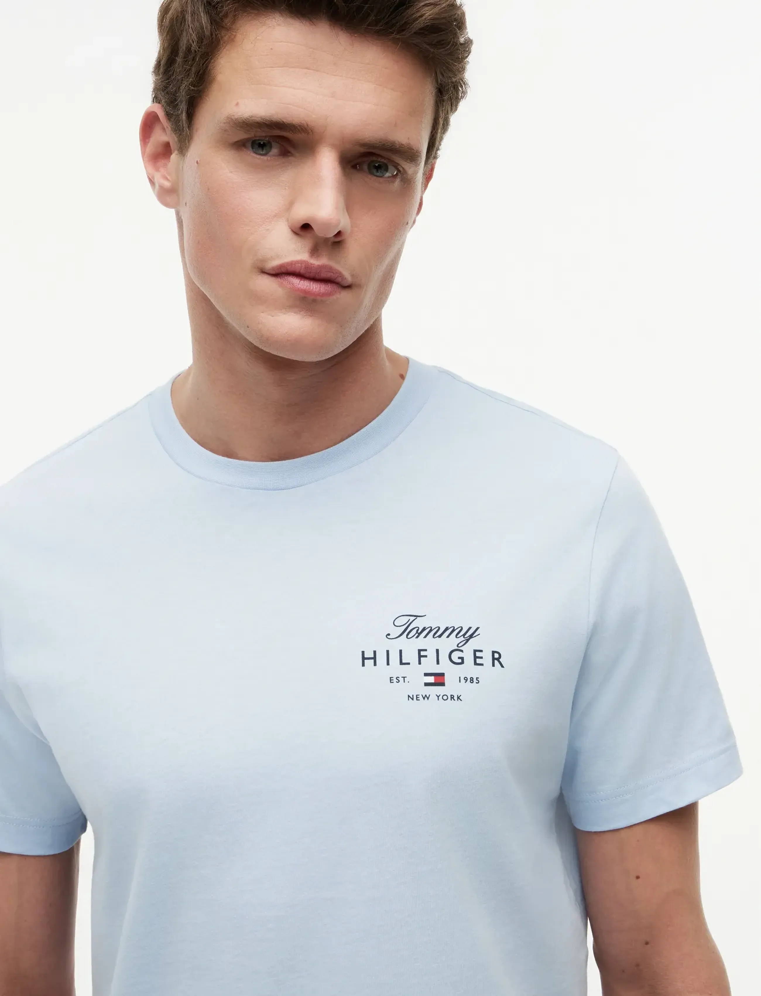 Tommy Hilfiger - SCRIPT STACK REGULAR TEE - short-sleeved t-shirts - breezy blue - 3