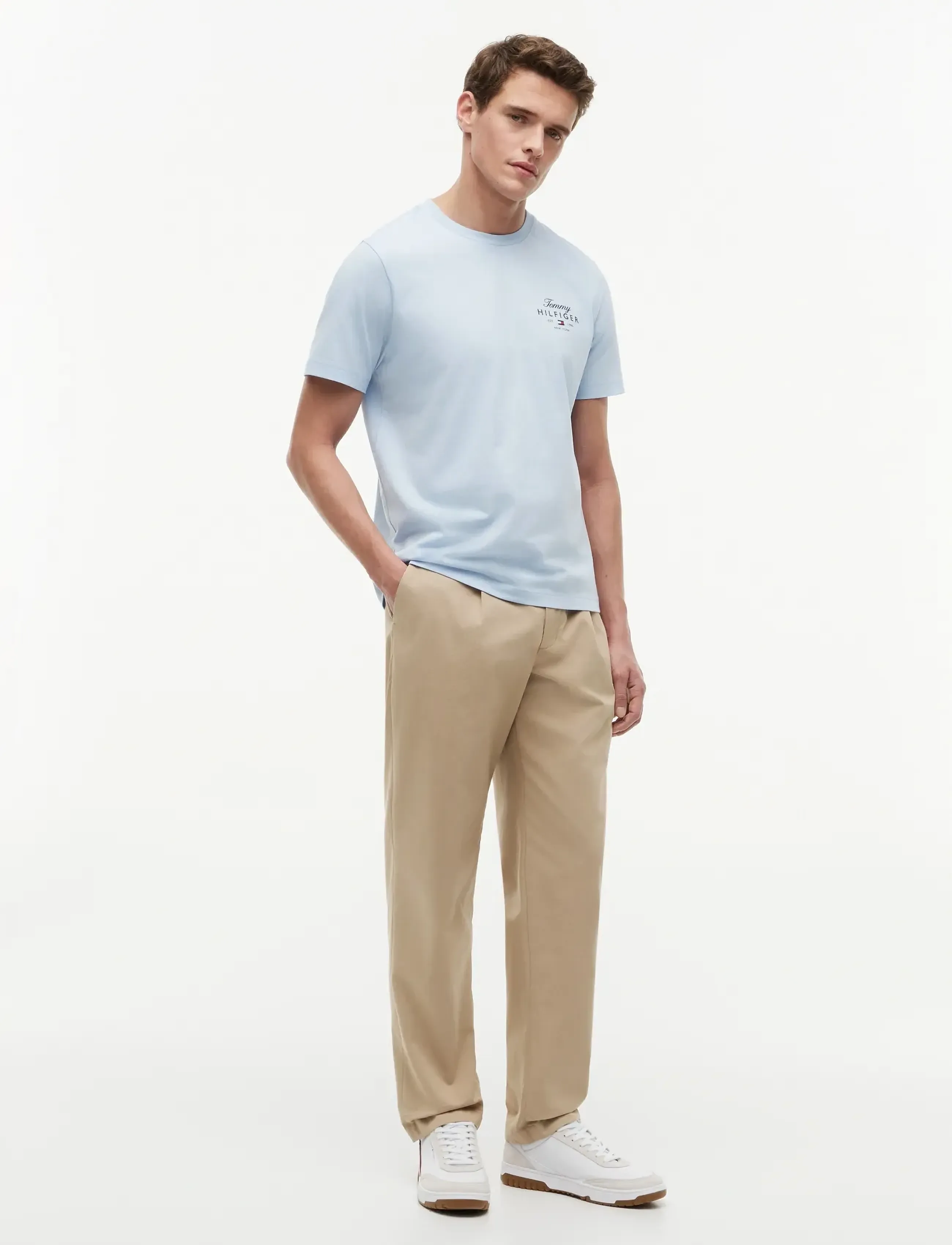 Tommy Hilfiger - SCRIPT STACK REGULAR TEE - short-sleeved t-shirts - breezy blue - 4