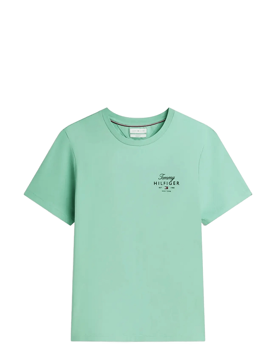 Tommy Hilfiger - SCRIPT STACK REGULAR TEE - kortærmede t-shirts - cut grass - 1