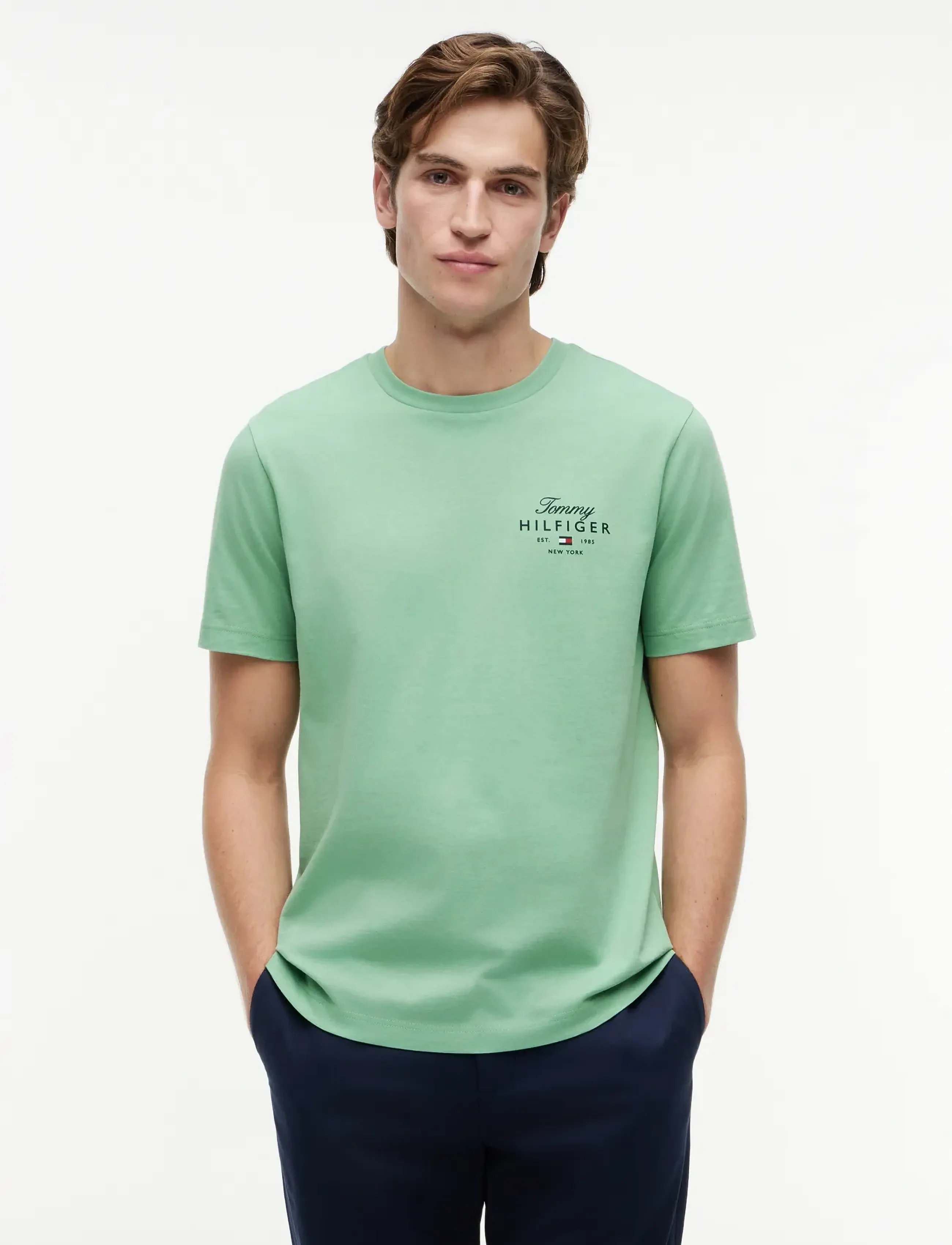 Tommy Hilfiger SCRIPT STACK REGULAR TEE - Tommy Hilfiger - CUT GRASS / green