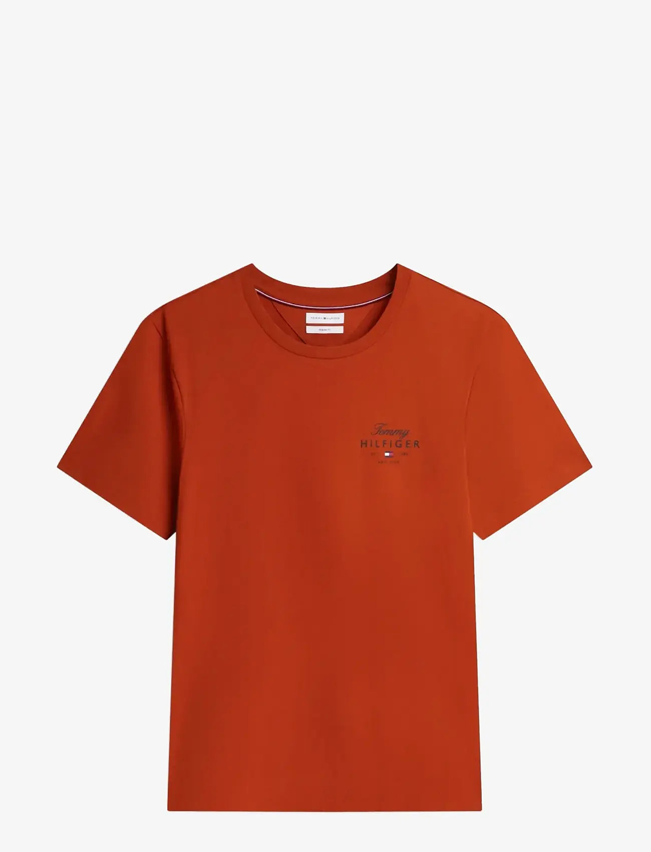 Tommy Hilfiger - SCRIPT STACK REGULAR TEE - kortærmede t-shirts - rusty ochre - 1