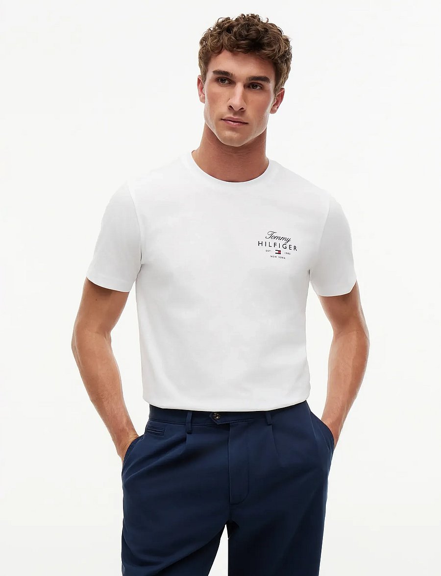 Tommy Hilfiger - SCRIPT STACK REGULAR TEE - lühikeste varrukatega t-särgid - white - 0