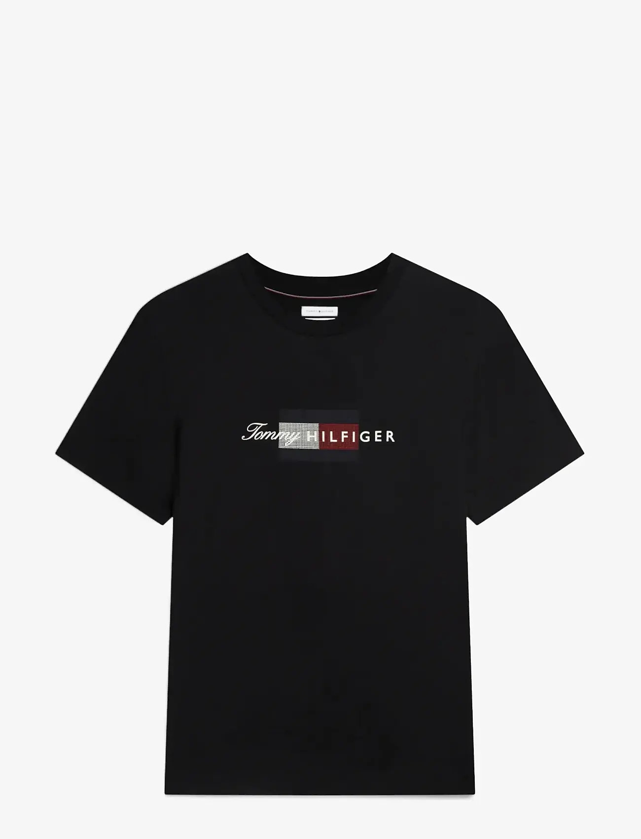 Tommy Hilfiger - SCRIPT FLAG REGULAR TEE - kortærmede t-shirts - black - 1