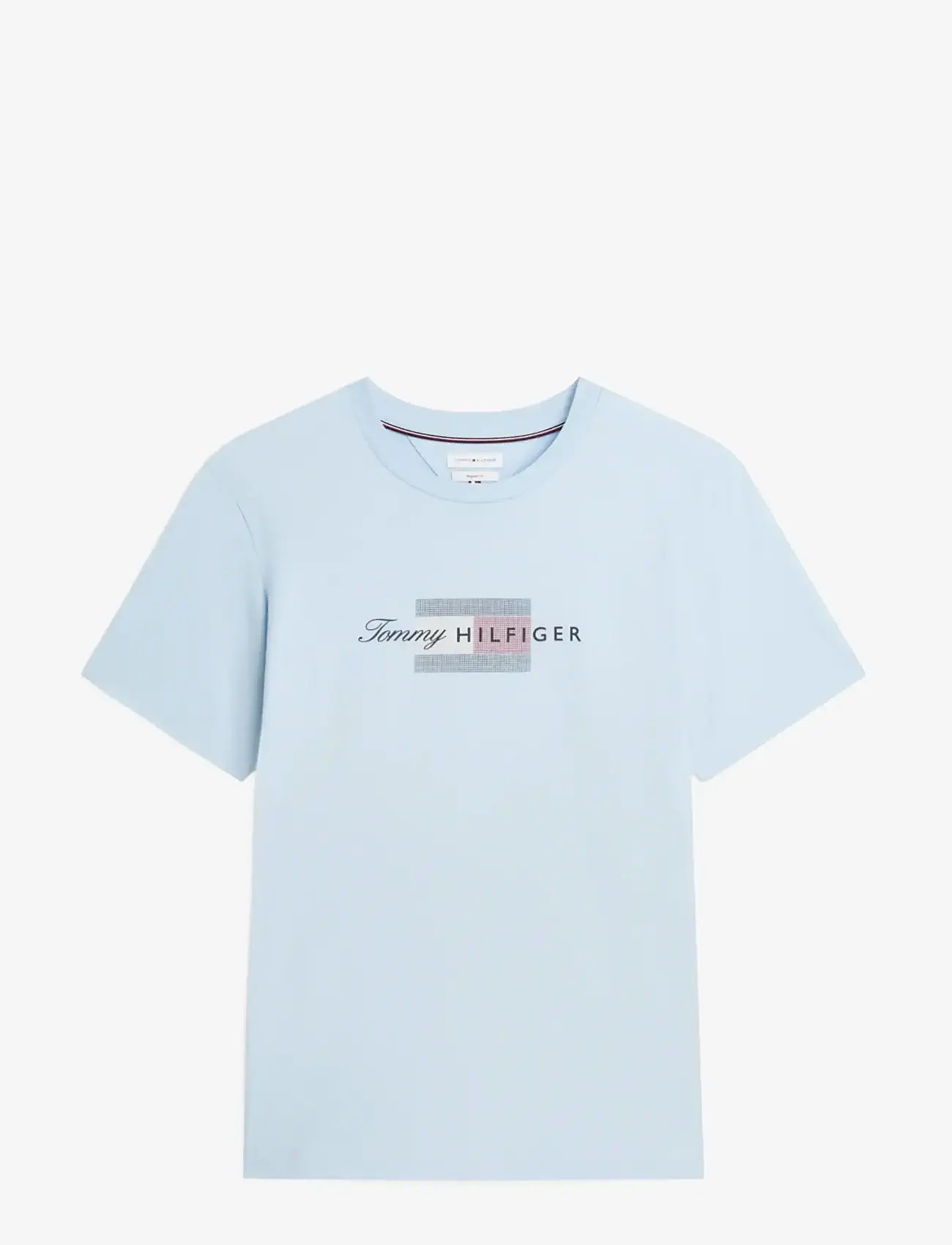 Tommy Hilfiger - SCRIPT FLAG REGULAR TEE - kortærmede t-shirts - breezy blue - 1