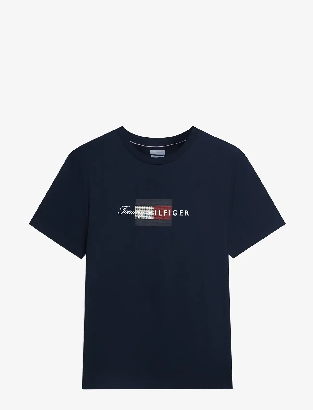 Tommy Hilfiger - SCRIPT FLAG REGULAR TEE - kortærmede t-shirts - desert sky - 1