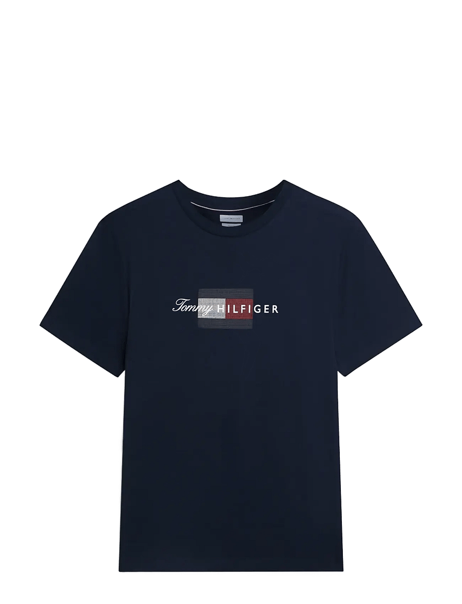 Tommy Hilfiger - SCRIPT FLAG REGULAR TEE - short-sleeved t-shirts - desert sky - 1