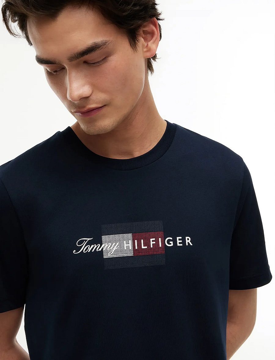 Tommy Hilfiger - SCRIPT FLAG REGULAR TEE - short-sleeved t-shirts - desert sky - 3