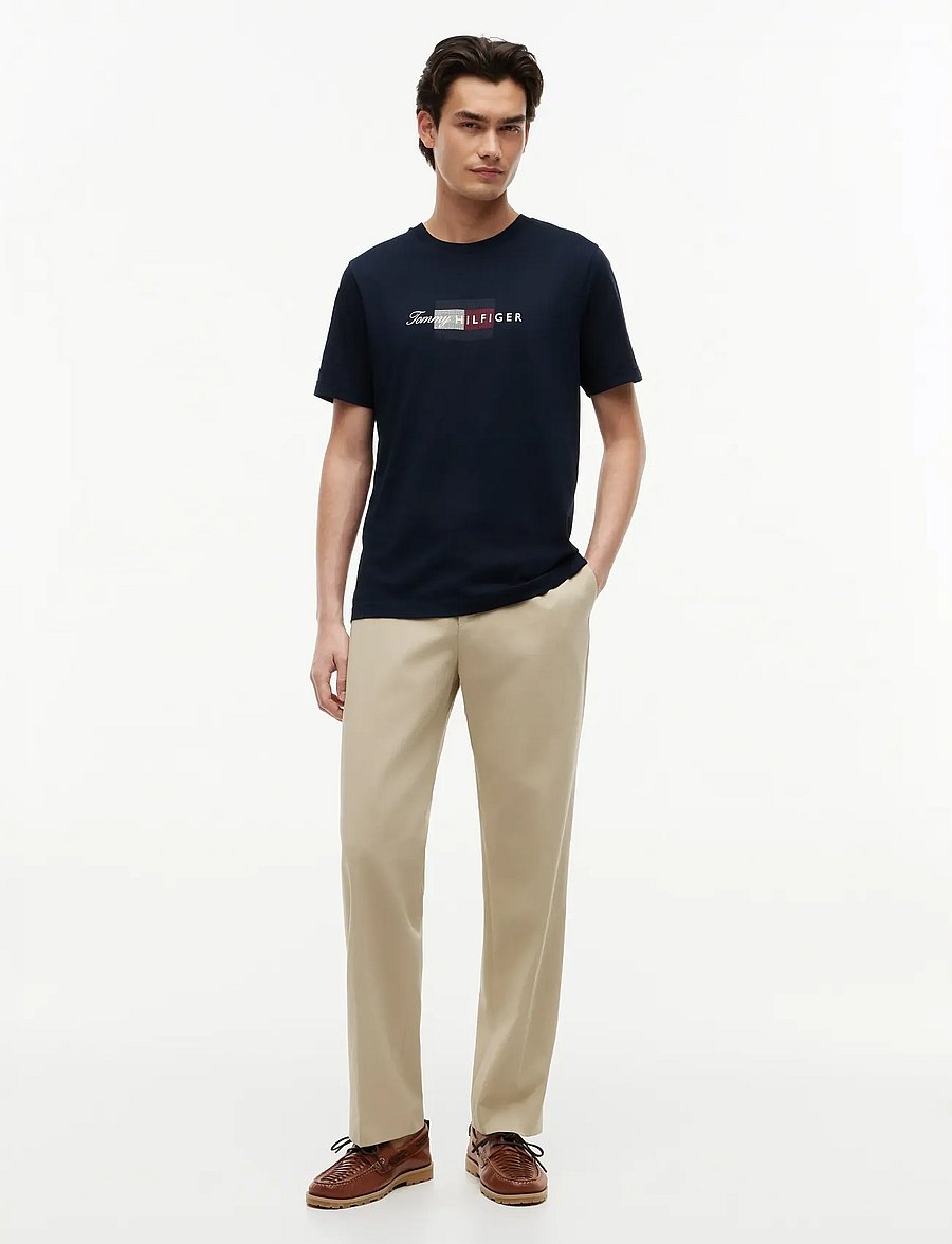 Tommy Hilfiger - SCRIPT FLAG REGULAR TEE - short-sleeved t-shirts - desert sky - 4