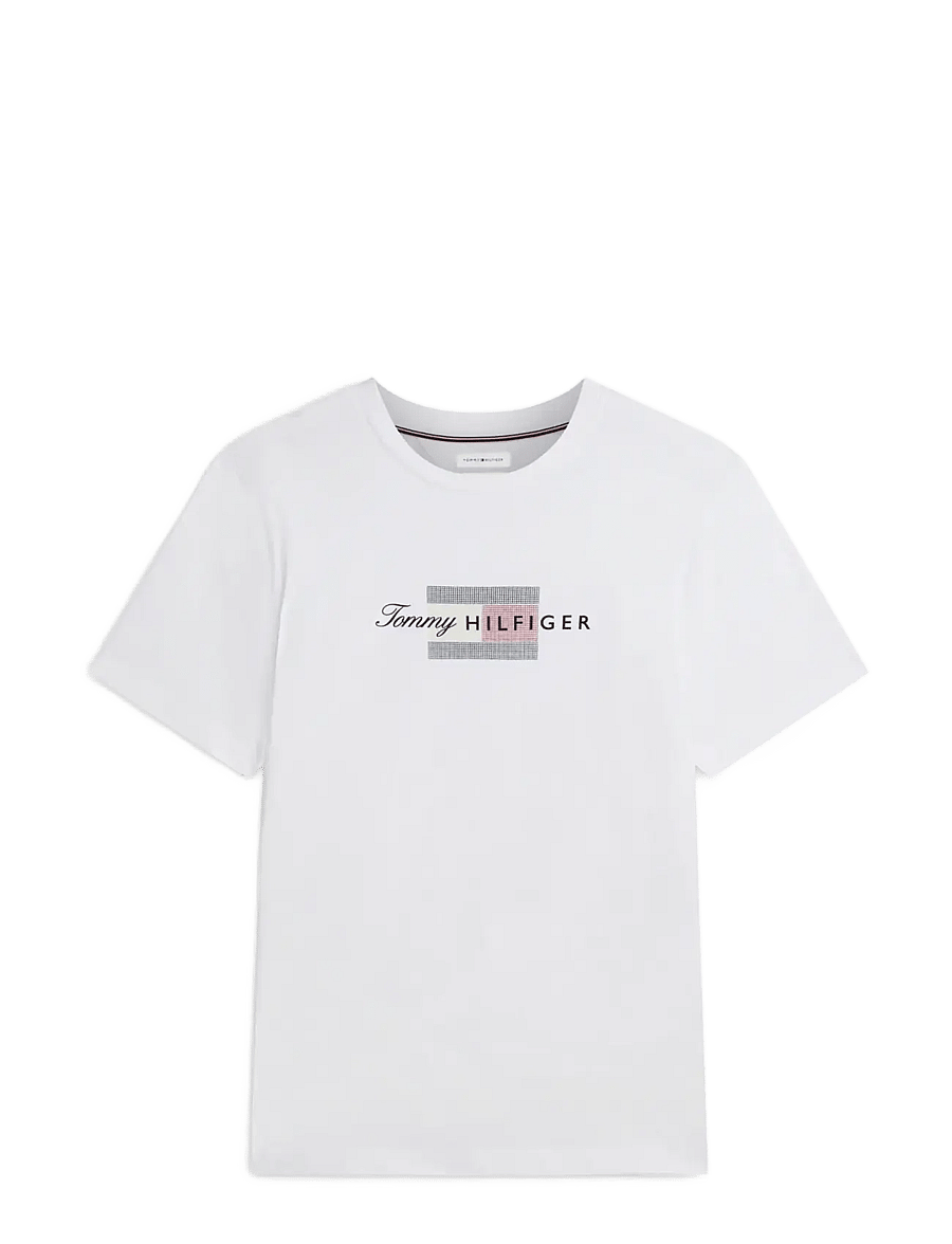 Tommy Hilfiger - SCRIPT FLAG REGULAR TEE - short-sleeved t-shirts - white - 1