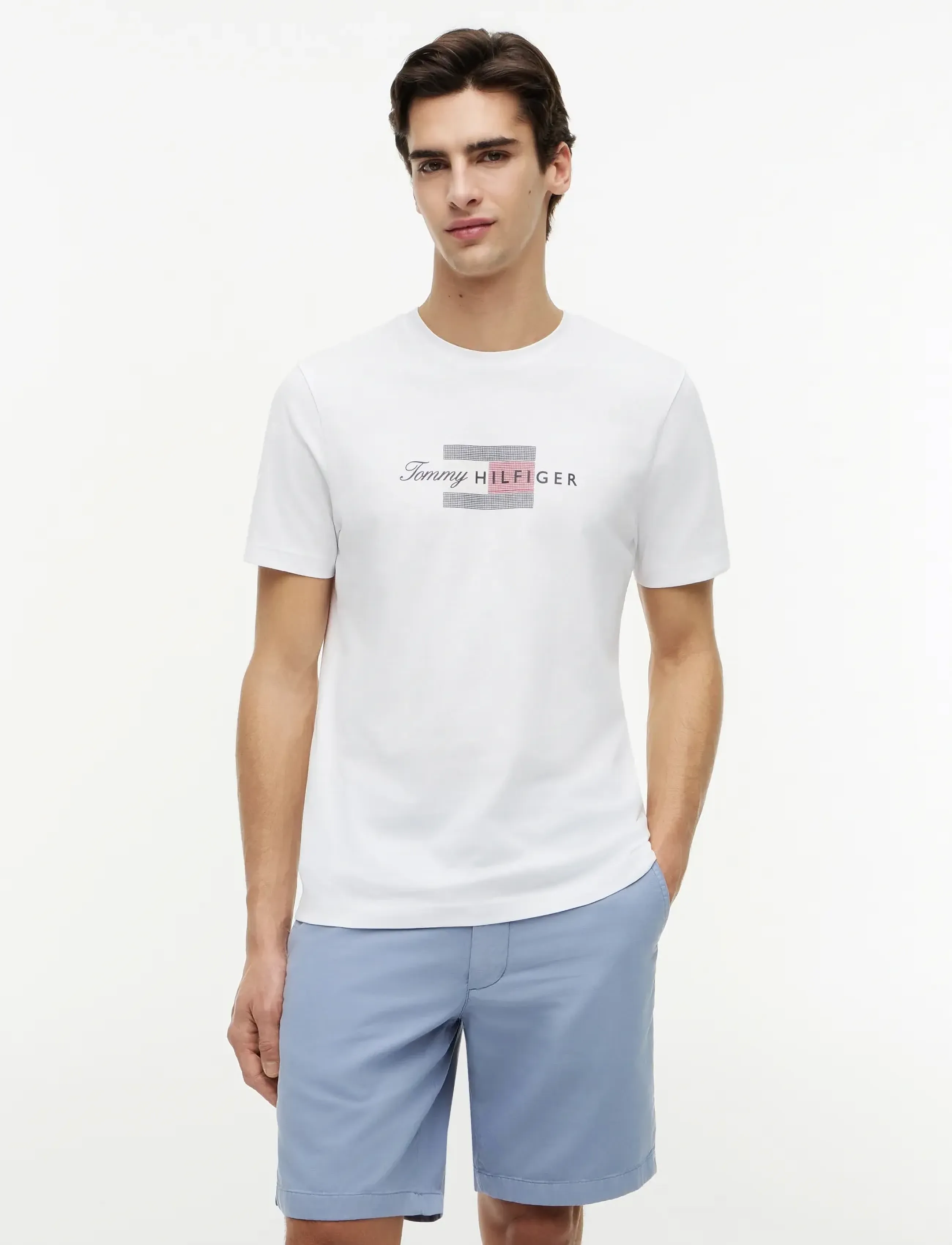 Tommy Hilfiger SCRIPT FLAG REGULAR TEE - T-shirts - WHITE / white