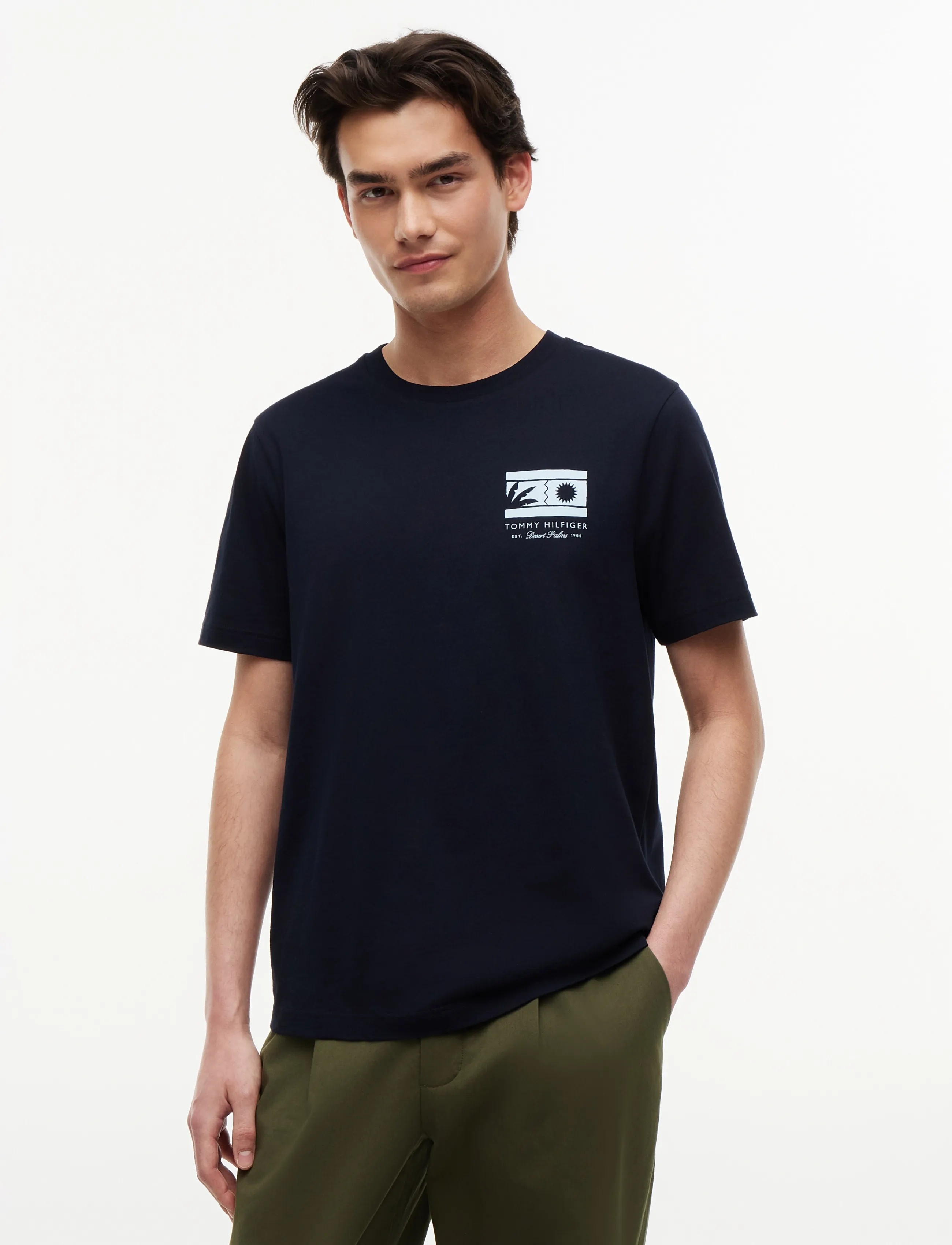 Tommy Hilfiger MONO SUN GRAPHIC REGULAR TEE - Inspiration - DESERT SKY / navy