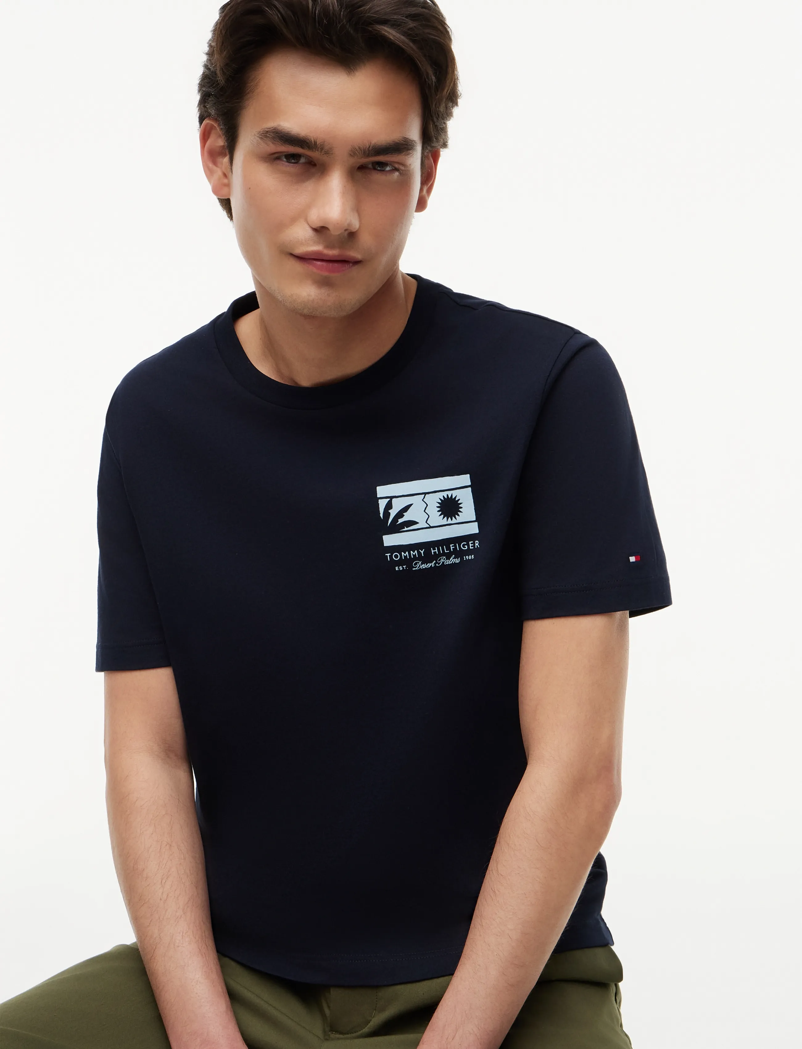 Tommy Hilfiger - MONO SUN GRAPHIC REGULAR TEE - kurzärmelige t-shirts - desert sky - 3