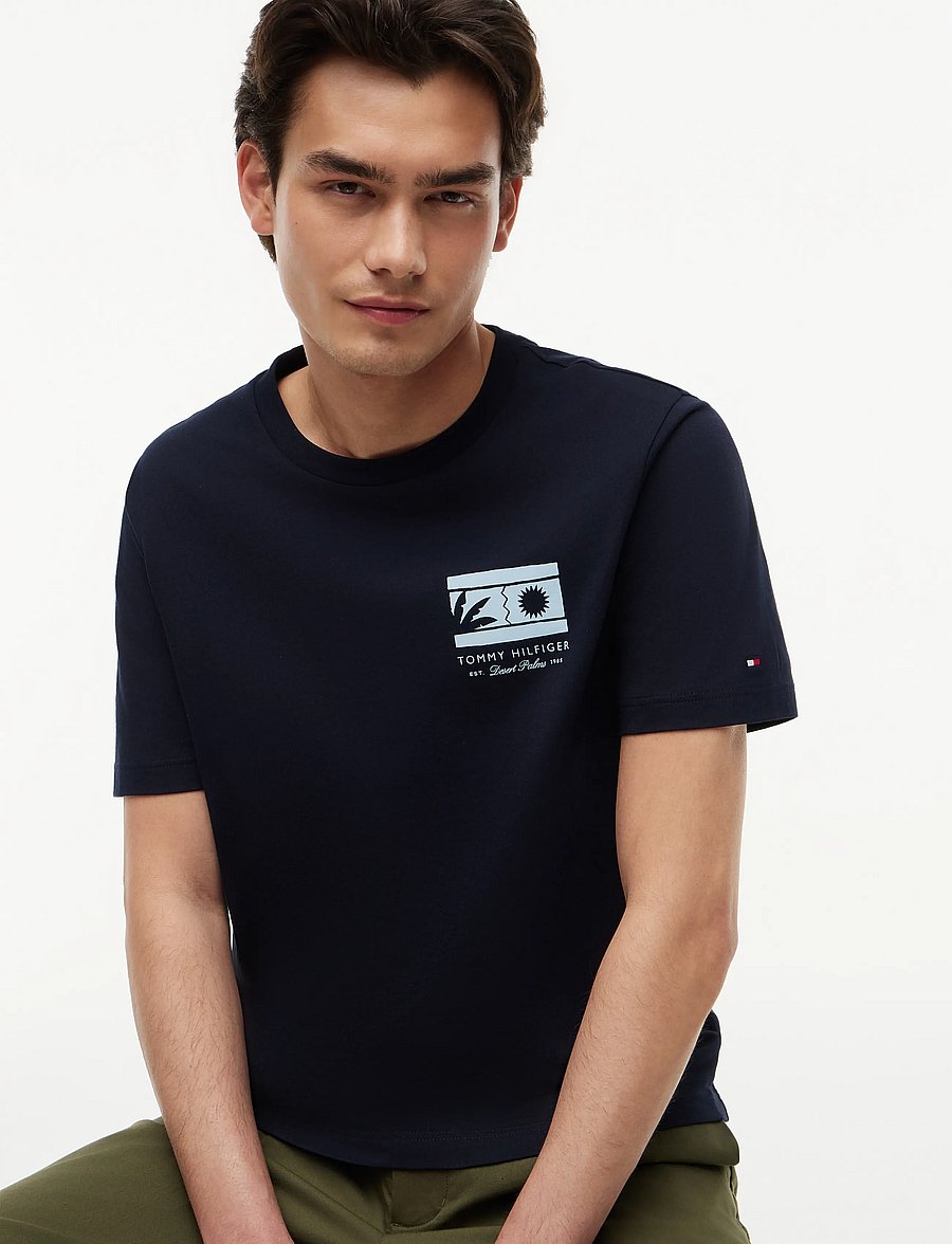 Tommy Hilfiger - MONO SUN GRAPHIC REGULAR TEE - kurzärmelige t-shirts - desert sky - 3