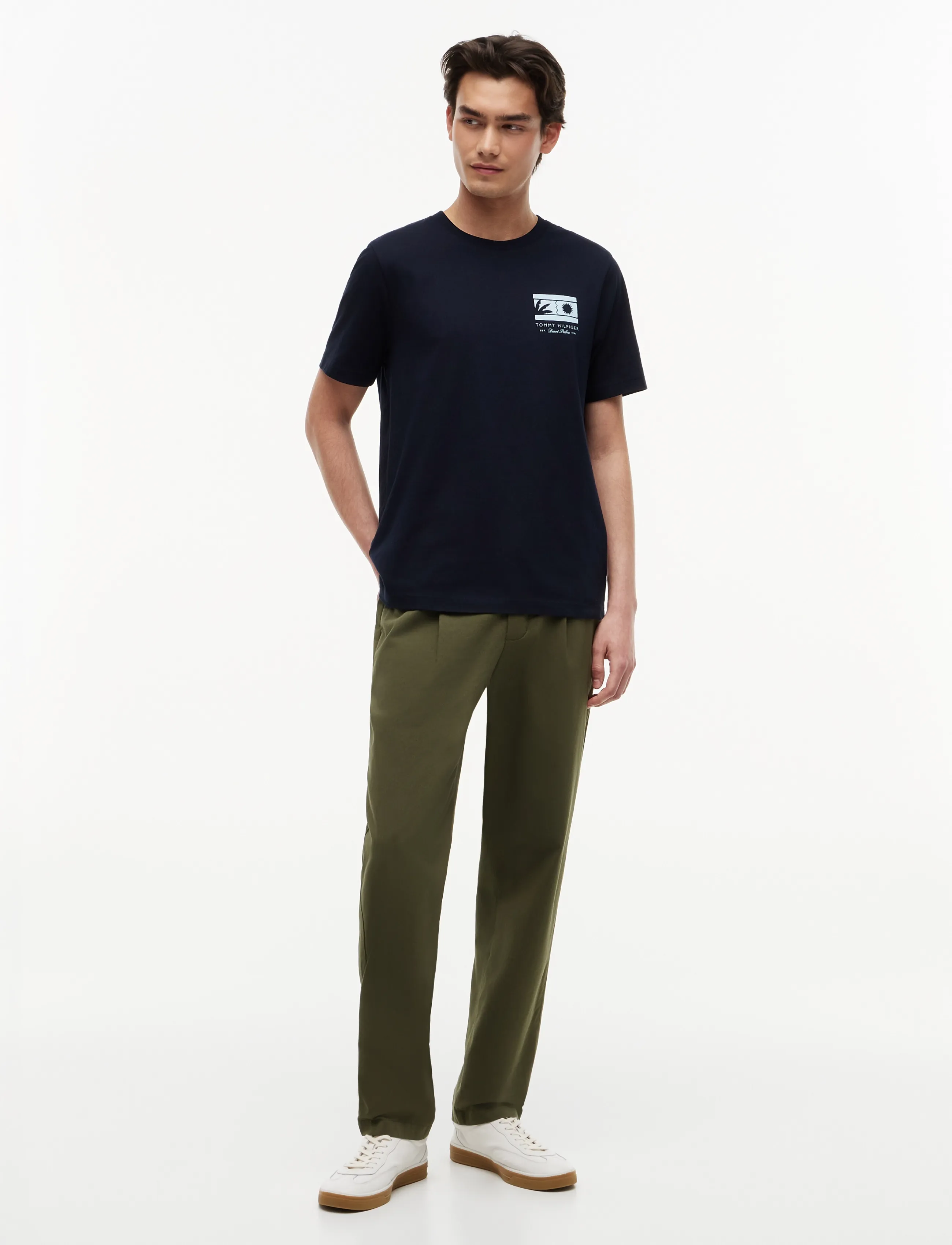 Tommy Hilfiger - MONO SUN GRAPHIC REGULAR TEE - kurzärmelige t-shirts - desert sky - 4